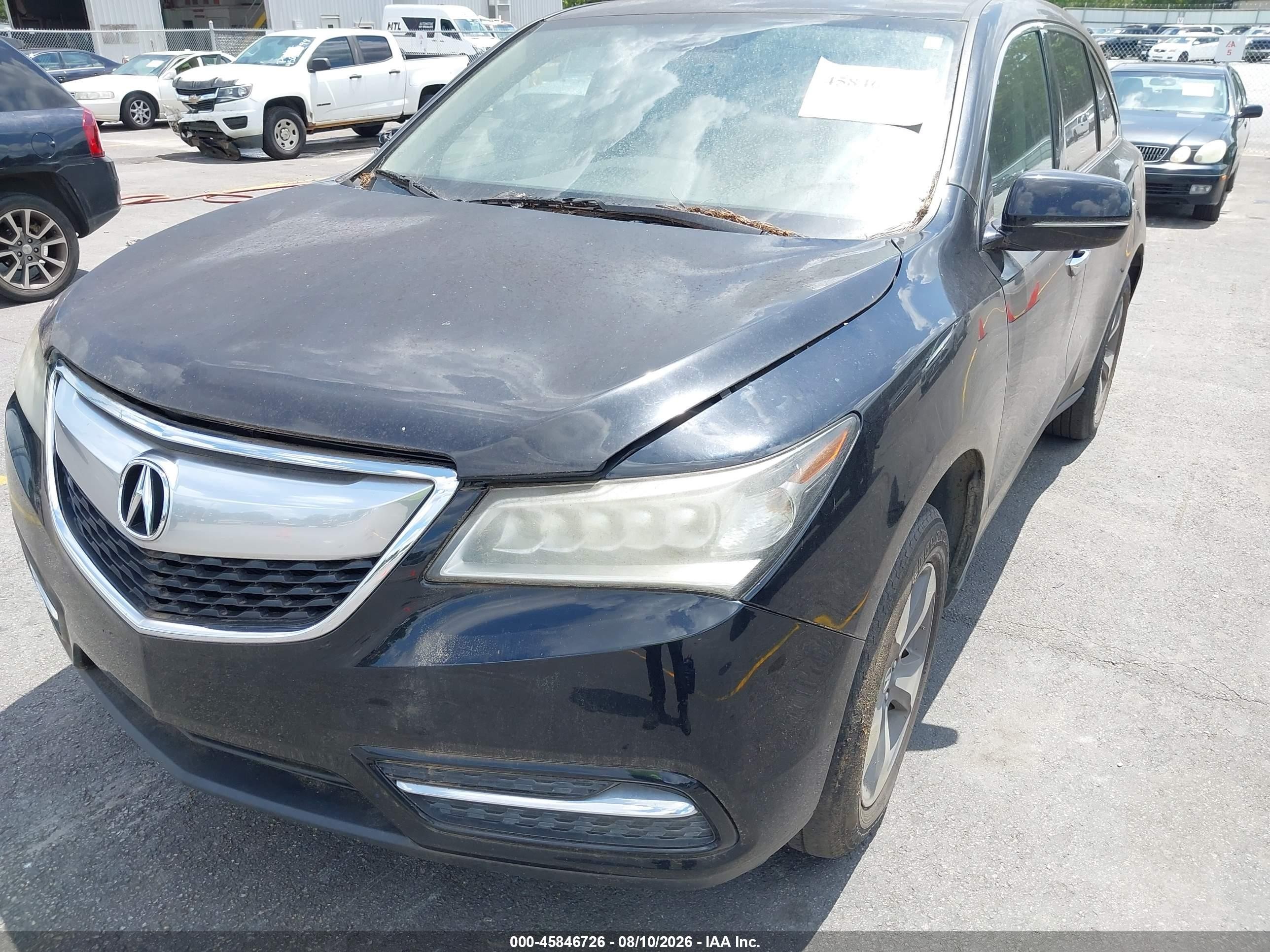 2014 Acura Mdx   Black vin: 5FRYD3H26EB019920