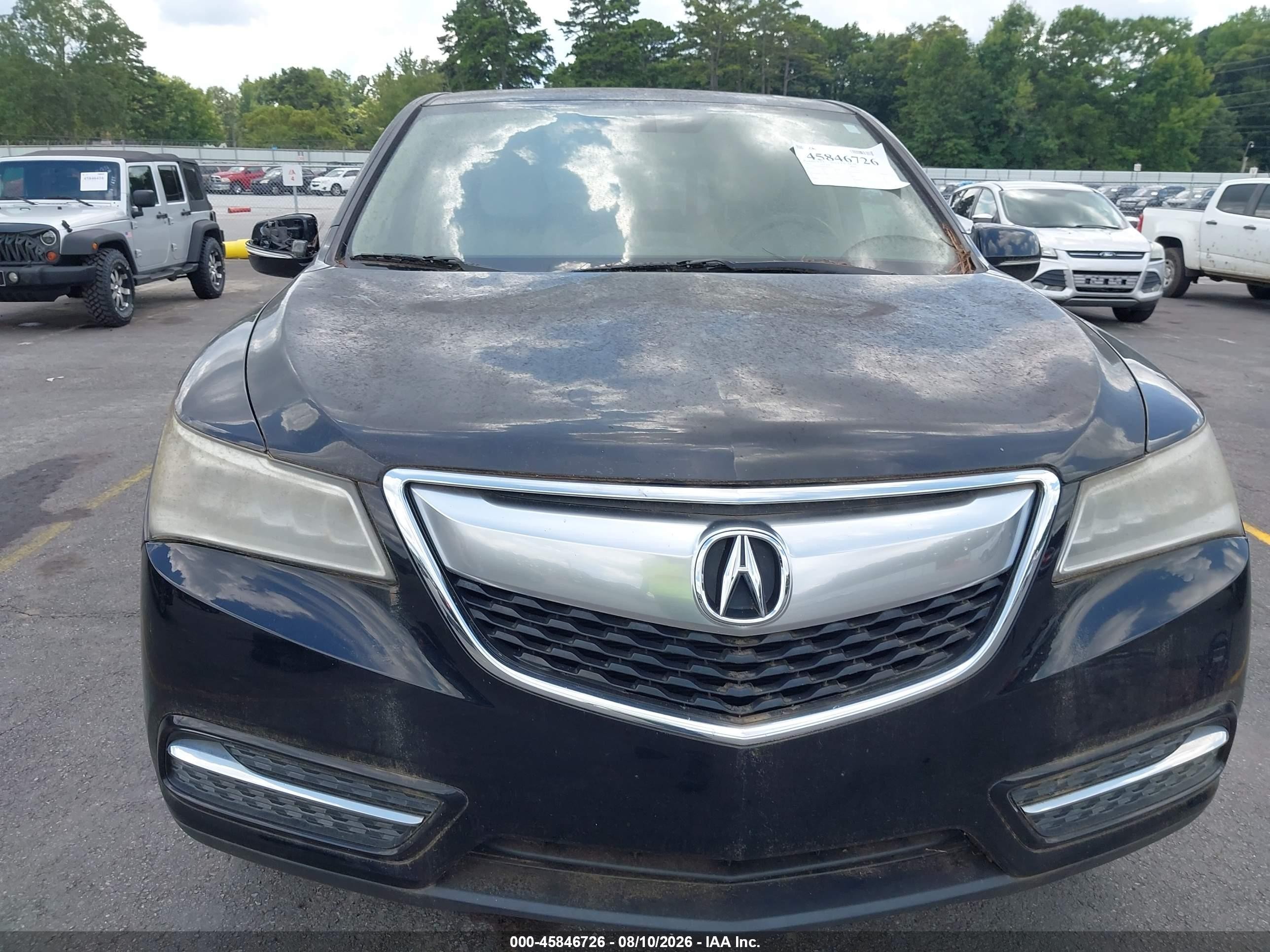 2014 Acura Mdx   Black vin: 5FRYD3H26EB019920
