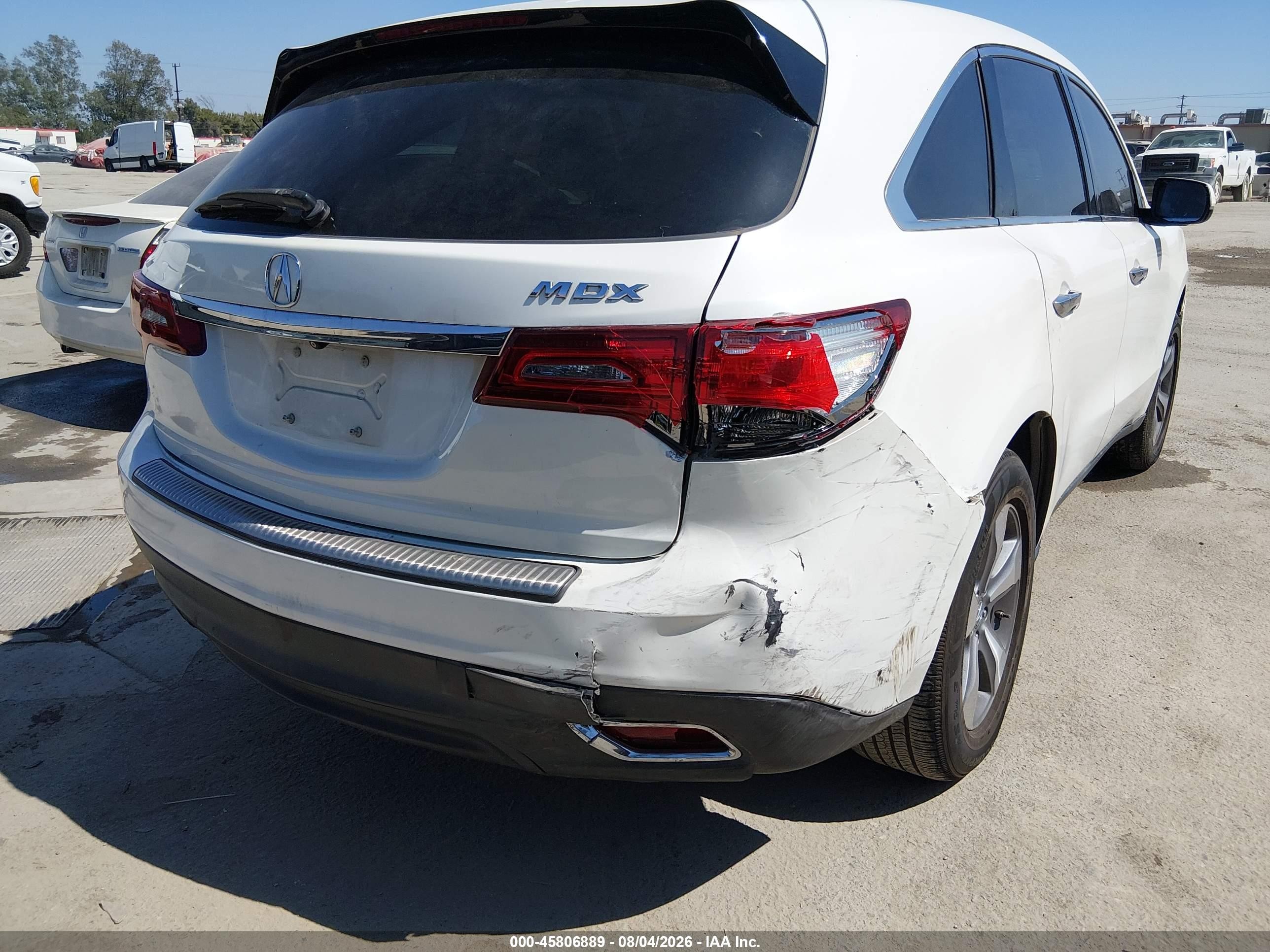 2015 Acura Mdx   White vin: 5FRYD3H26FB010037