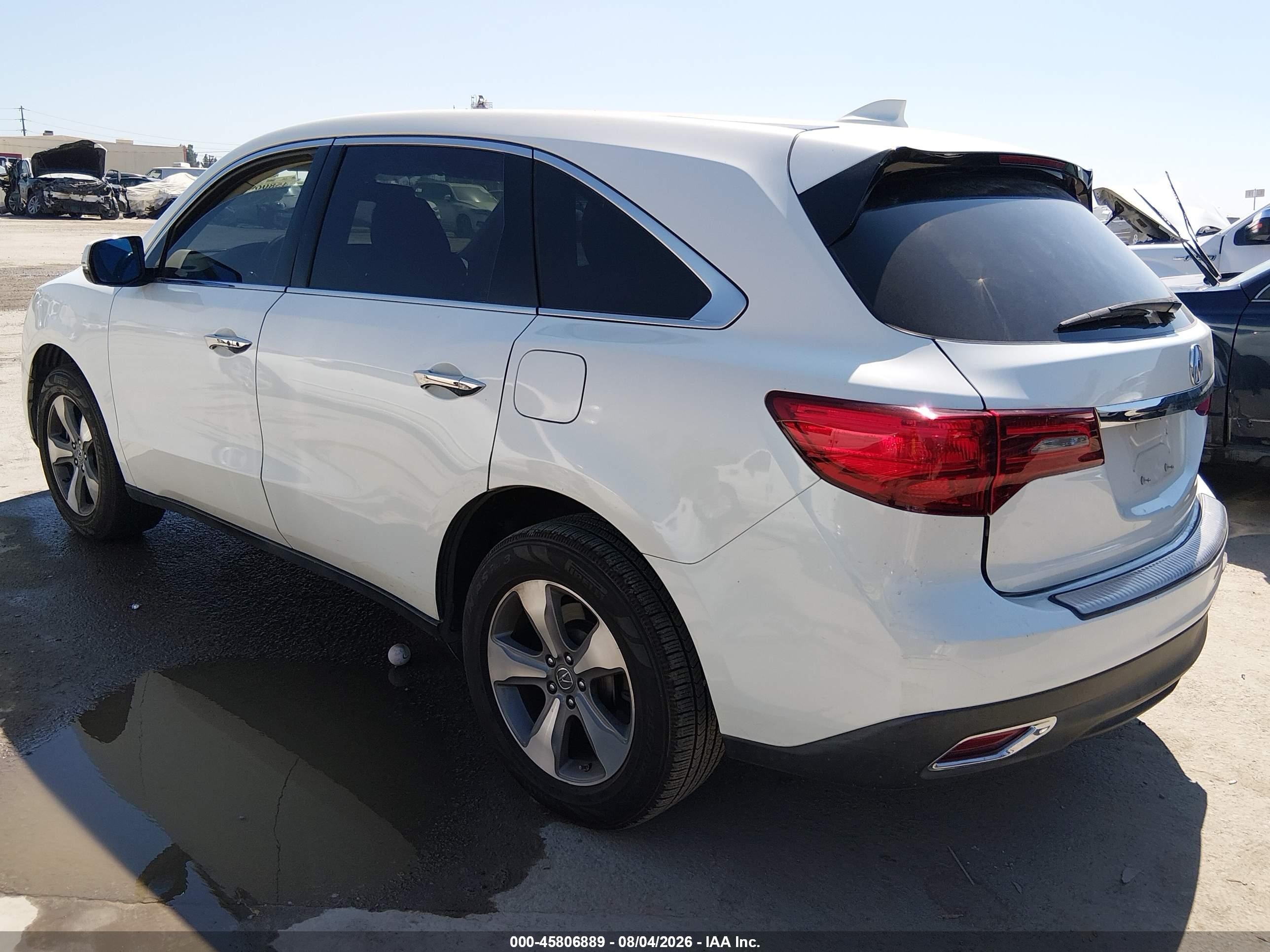 2015 Acura Mdx   White vin: 5FRYD3H26FB010037