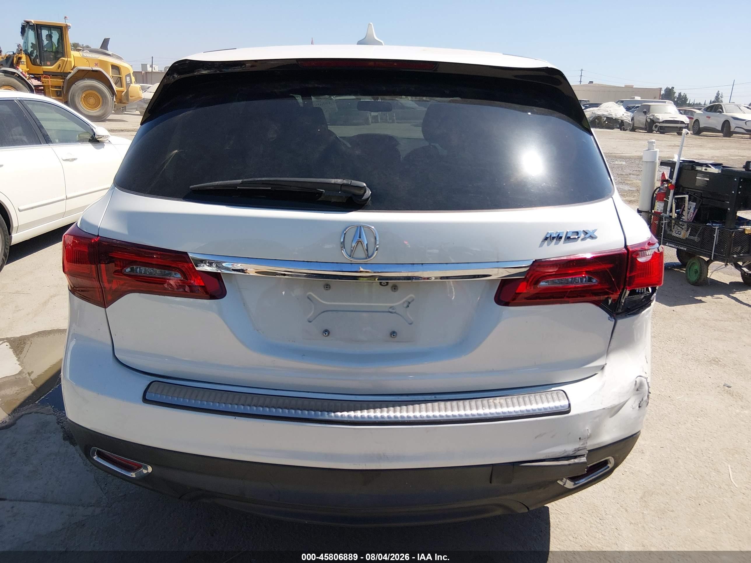 2015 Acura Mdx   White vin: 5FRYD3H26FB010037