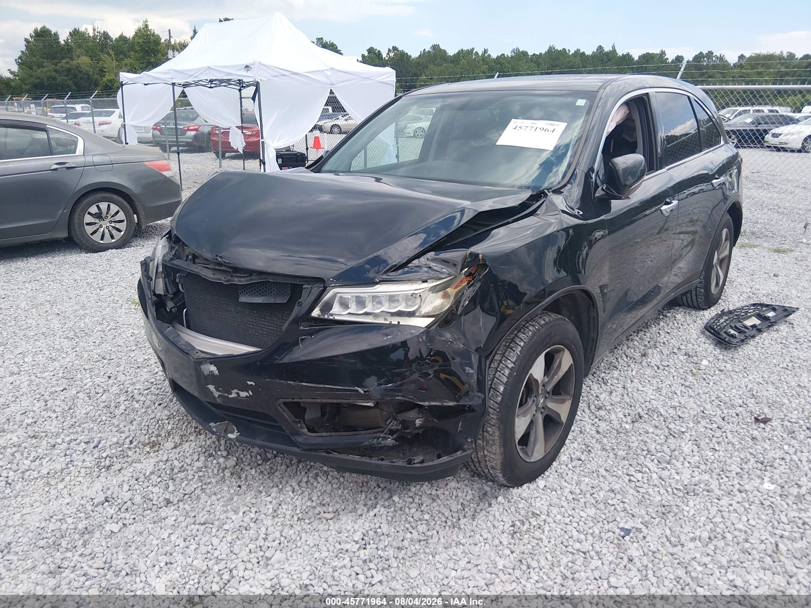 2014 Acura Mdx   Black vin: 5FRYD3H27EB001331