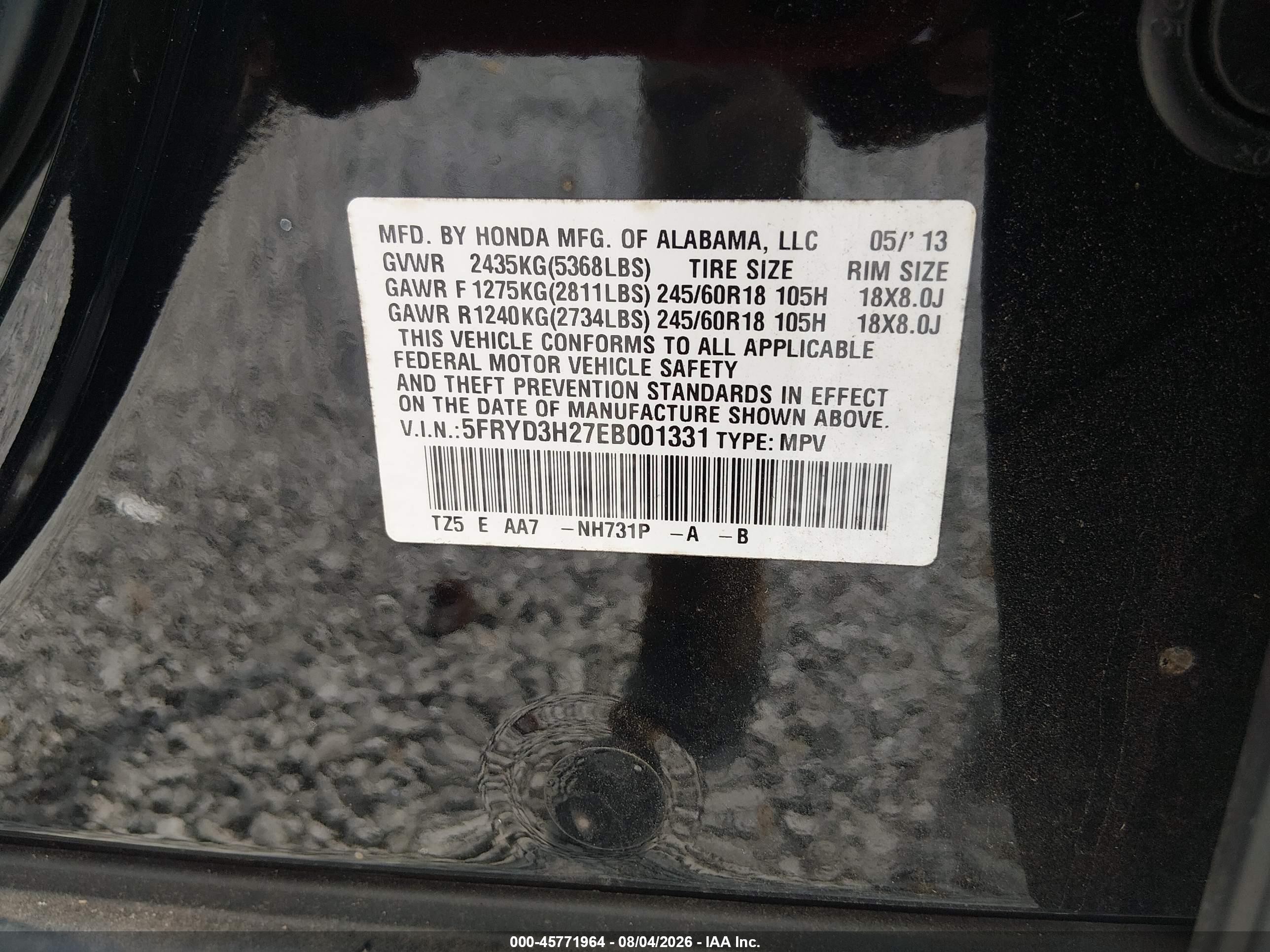 2014 Acura Mdx   Black vin: 5FRYD3H27EB001331