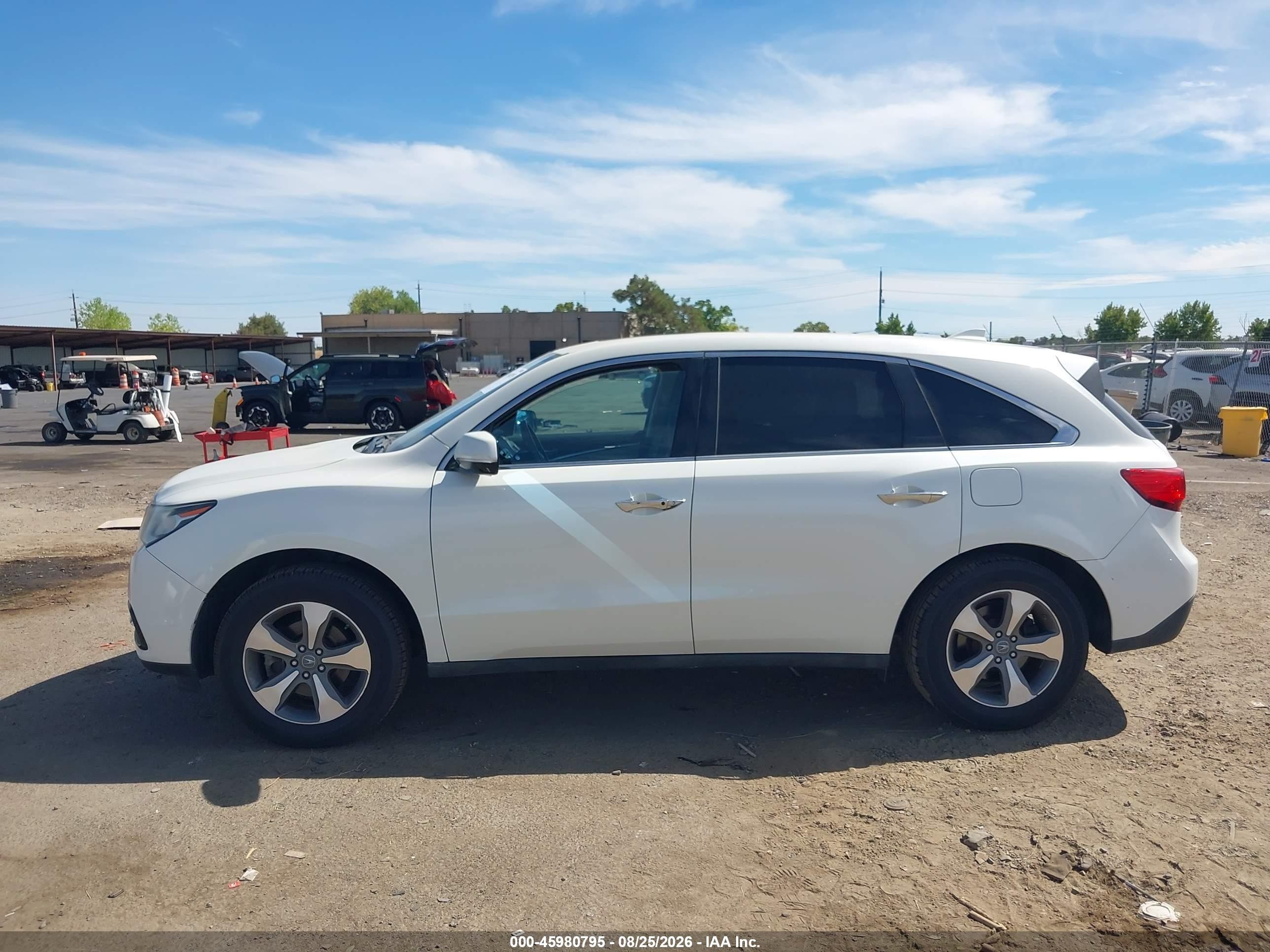 2014 Acura Mdx   White vin: 5FRYD3H27EB014404