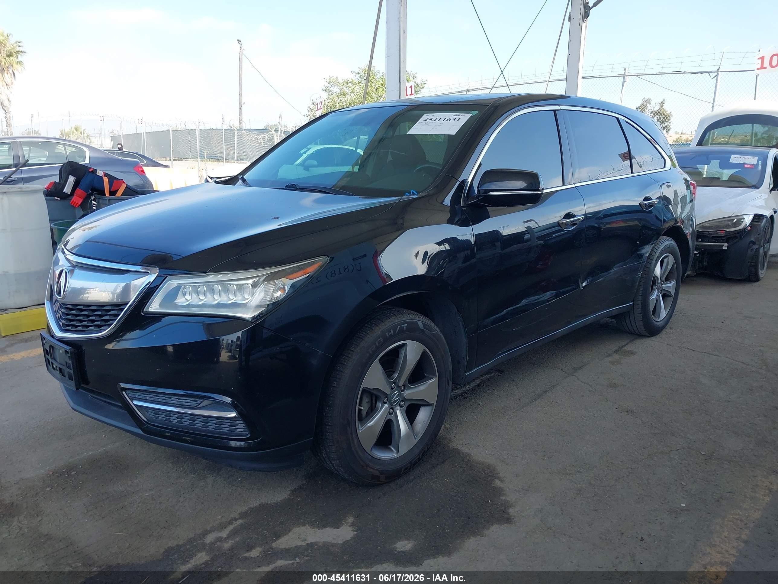 2015 Acura Mdx   Black vin: 5FRYD3H27FB004683