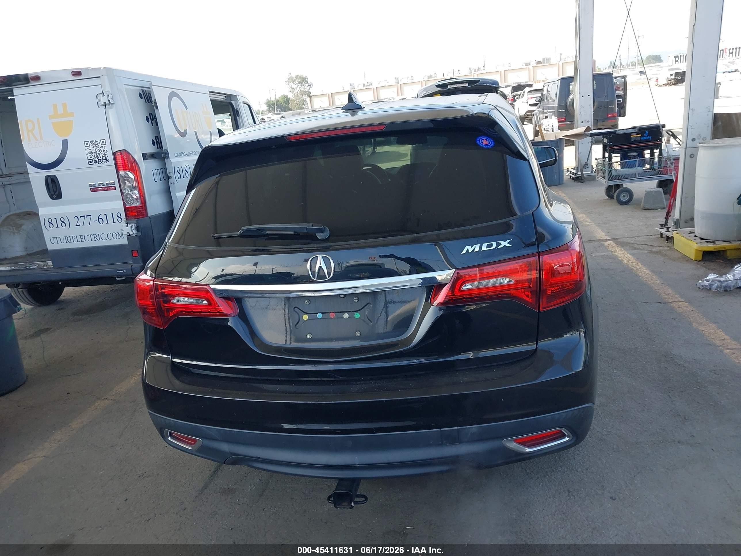 2015 Acura Mdx   Black vin: 5FRYD3H27FB004683