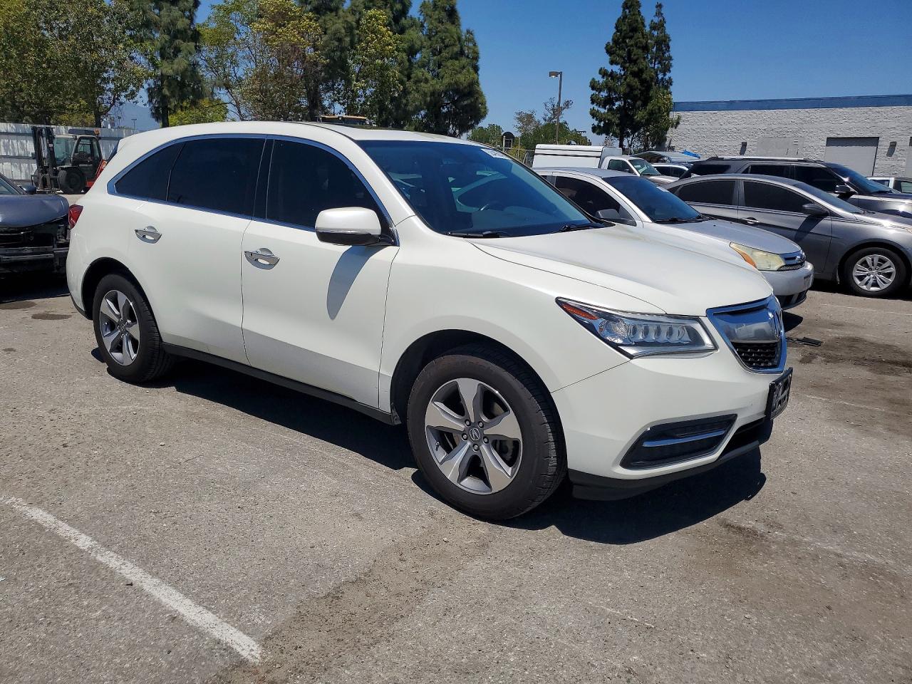 2015 Acura Mdx White vin: 5FRYD3H27FB005235