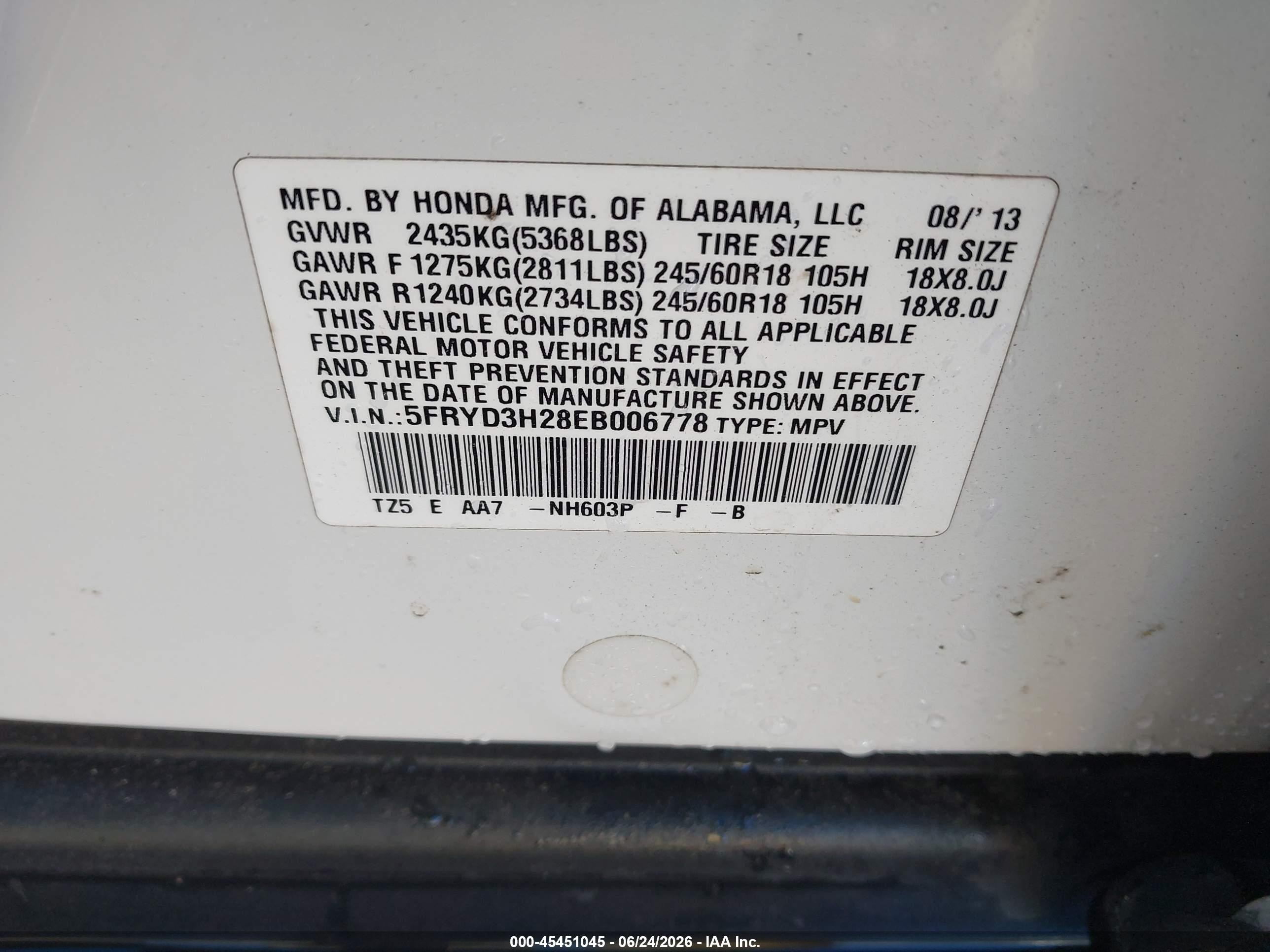 2014 Acura Mdx   White vin: 5FRYD3H28EB006778