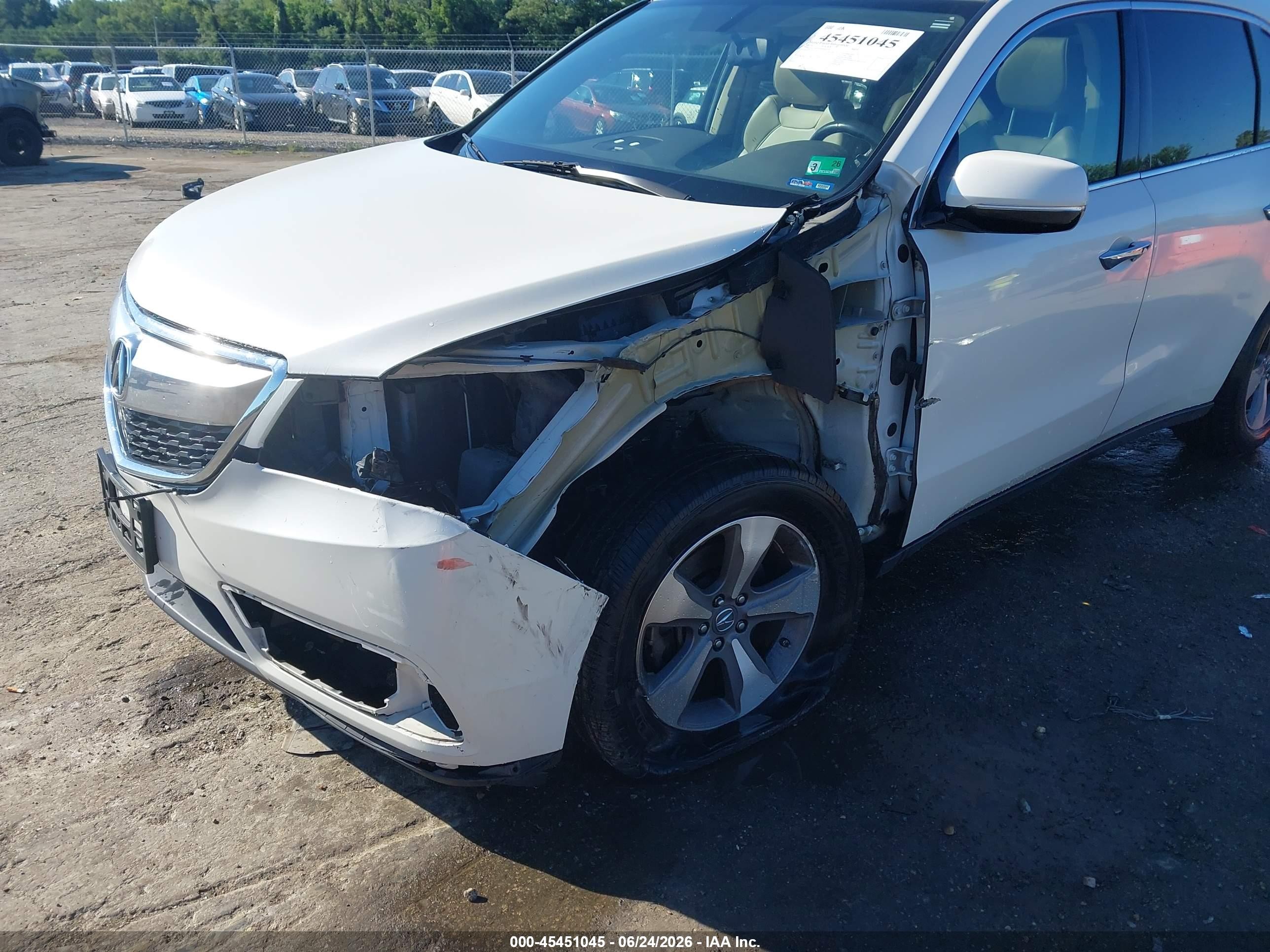 2014 Acura Mdx   White vin: 5FRYD3H28EB006778