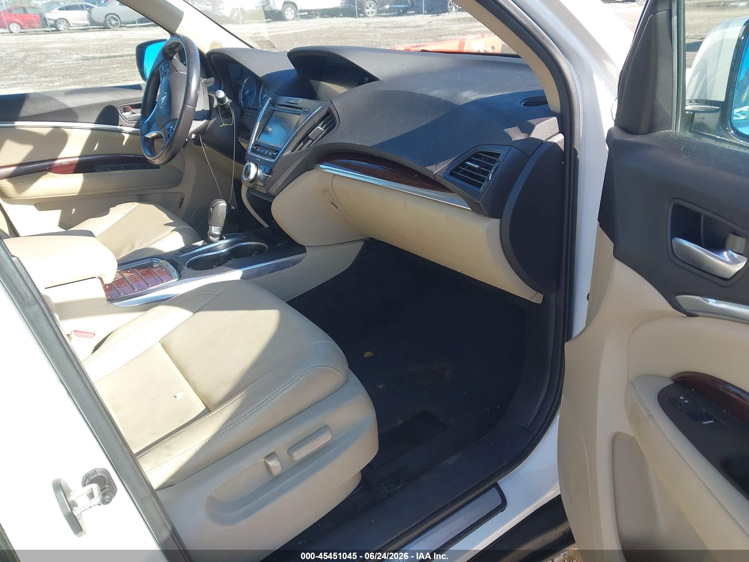 2014 Acura Mdx   White vin: 5FRYD3H28EB006778