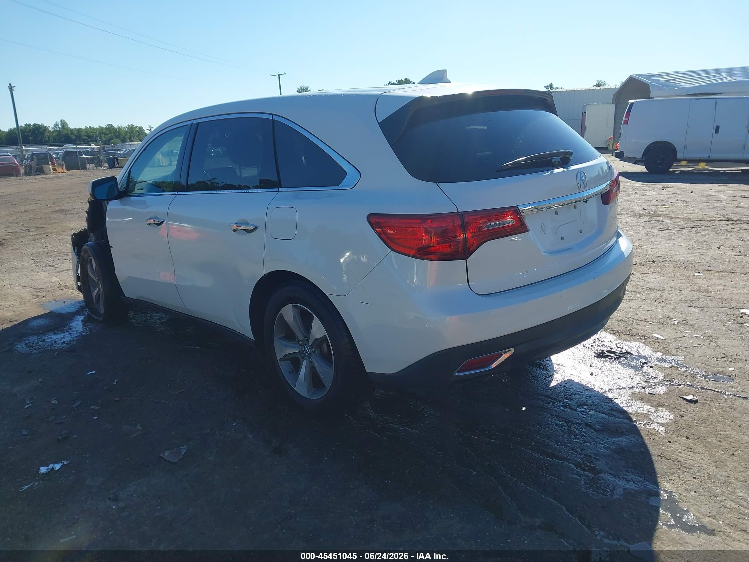 2014 Acura Mdx   White vin: 5FRYD3H28EB006778