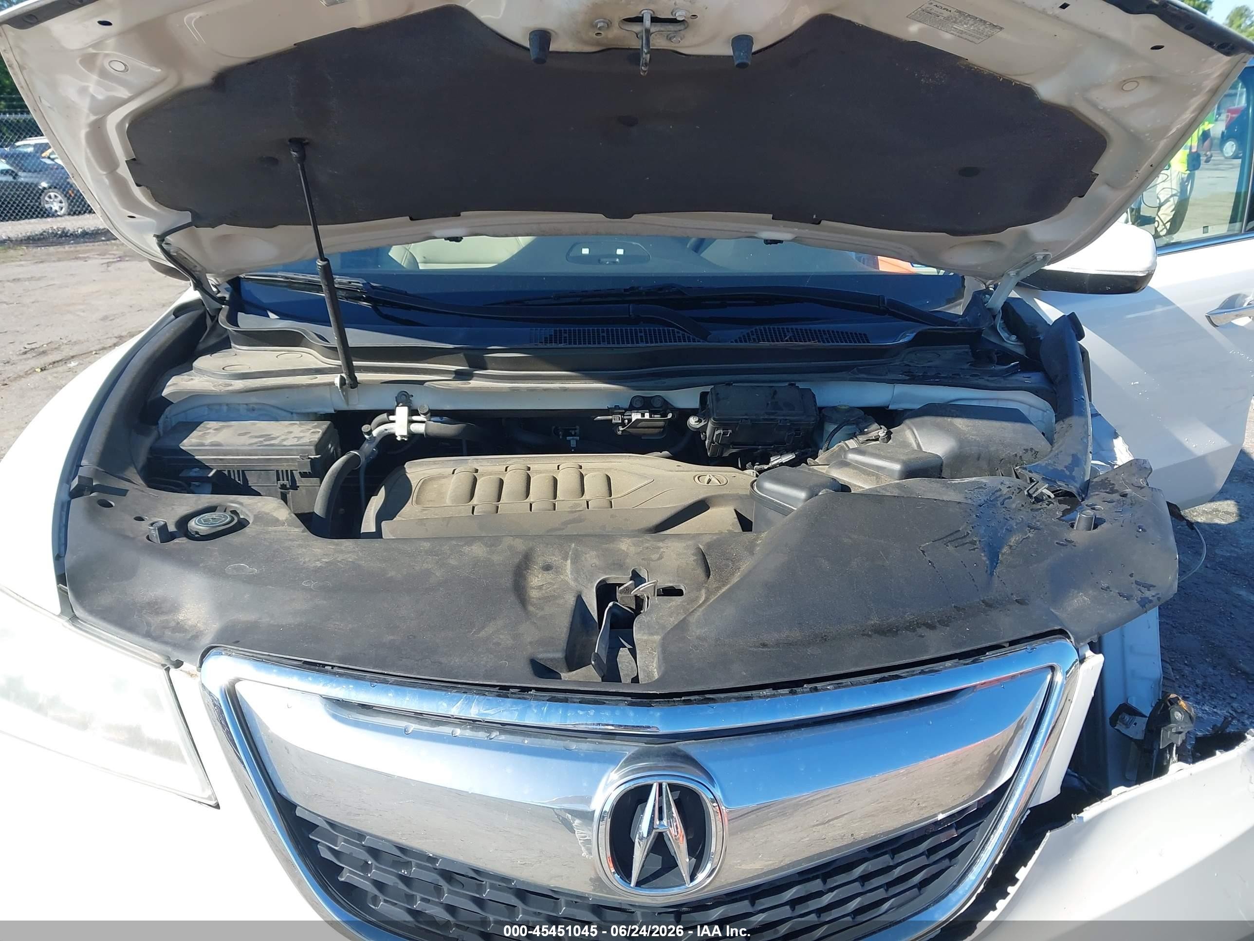2014 Acura Mdx   White vin: 5FRYD3H28EB006778