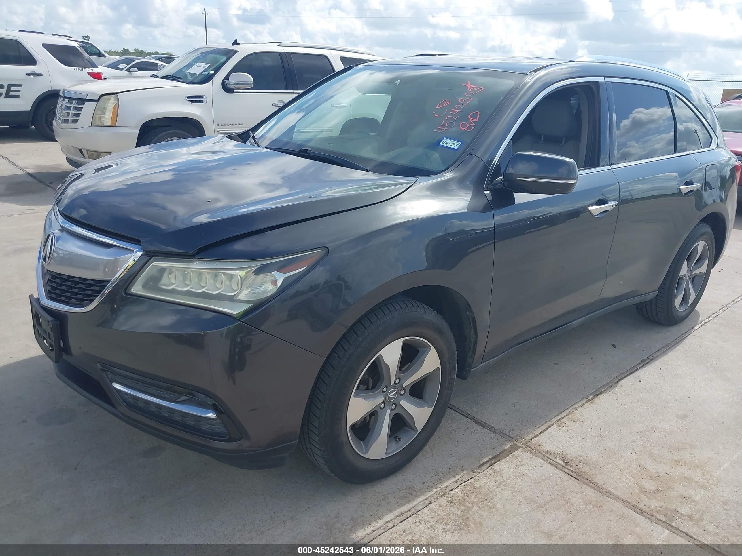 2014 Acura Mdx   Gray vin: 5FRYD3H2XEB006717