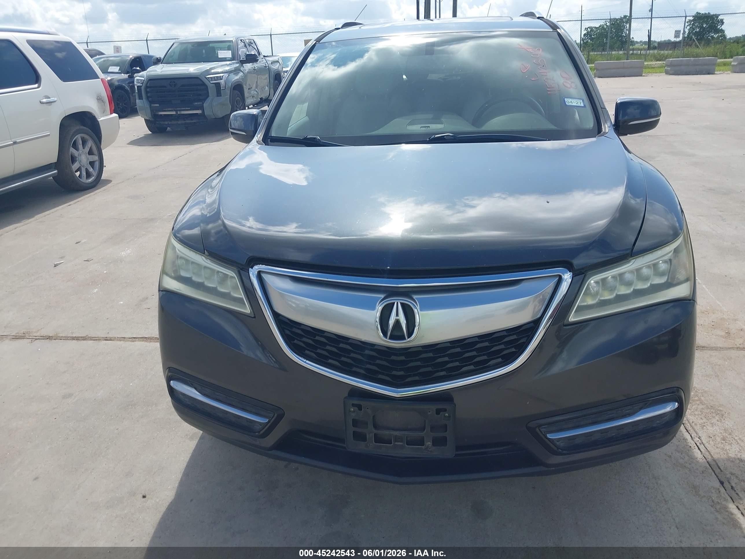 2014 Acura Mdx   Gray vin: 5FRYD3H2XEB006717