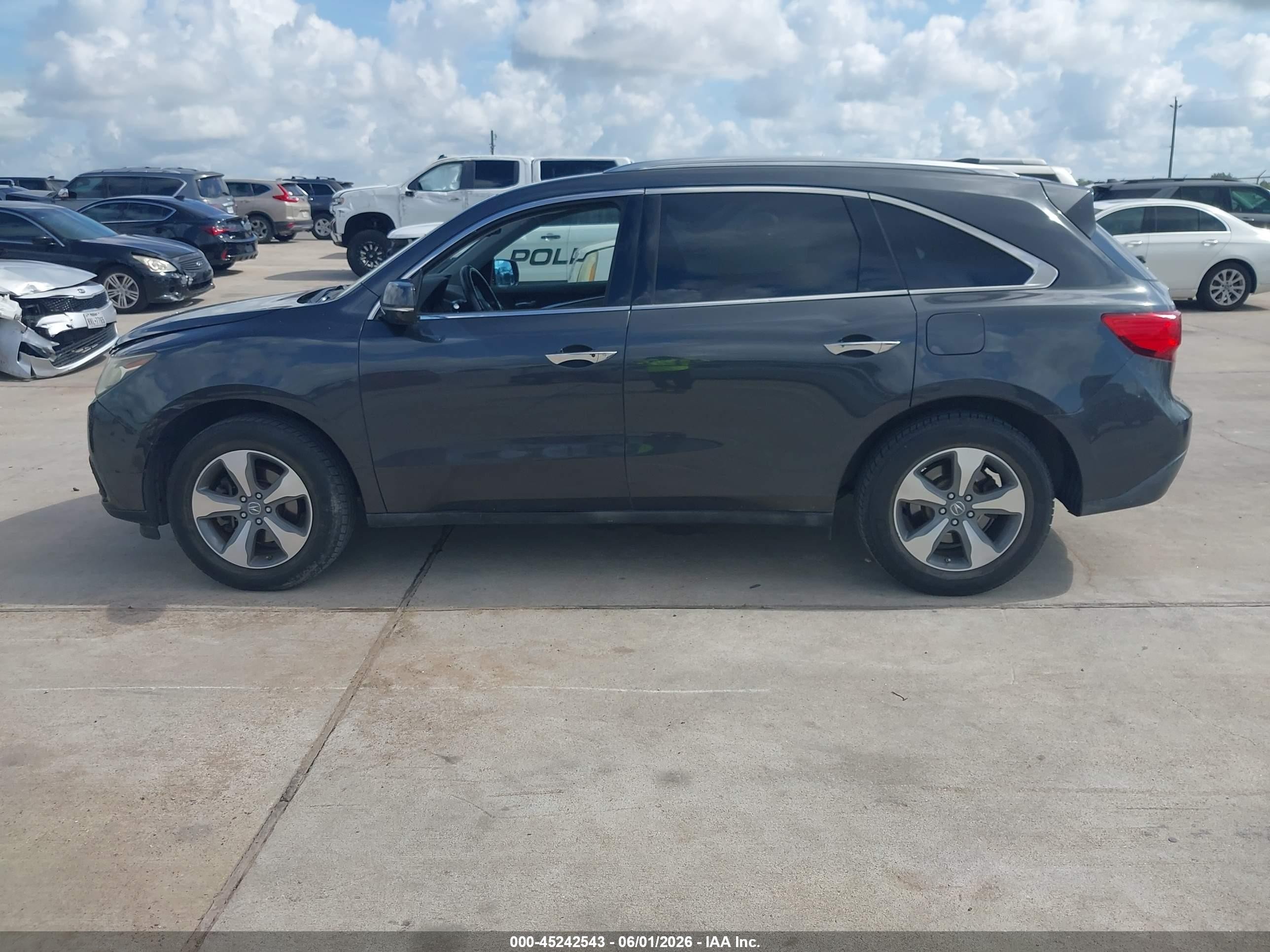2014 Acura Mdx   Gray vin: 5FRYD3H2XEB006717