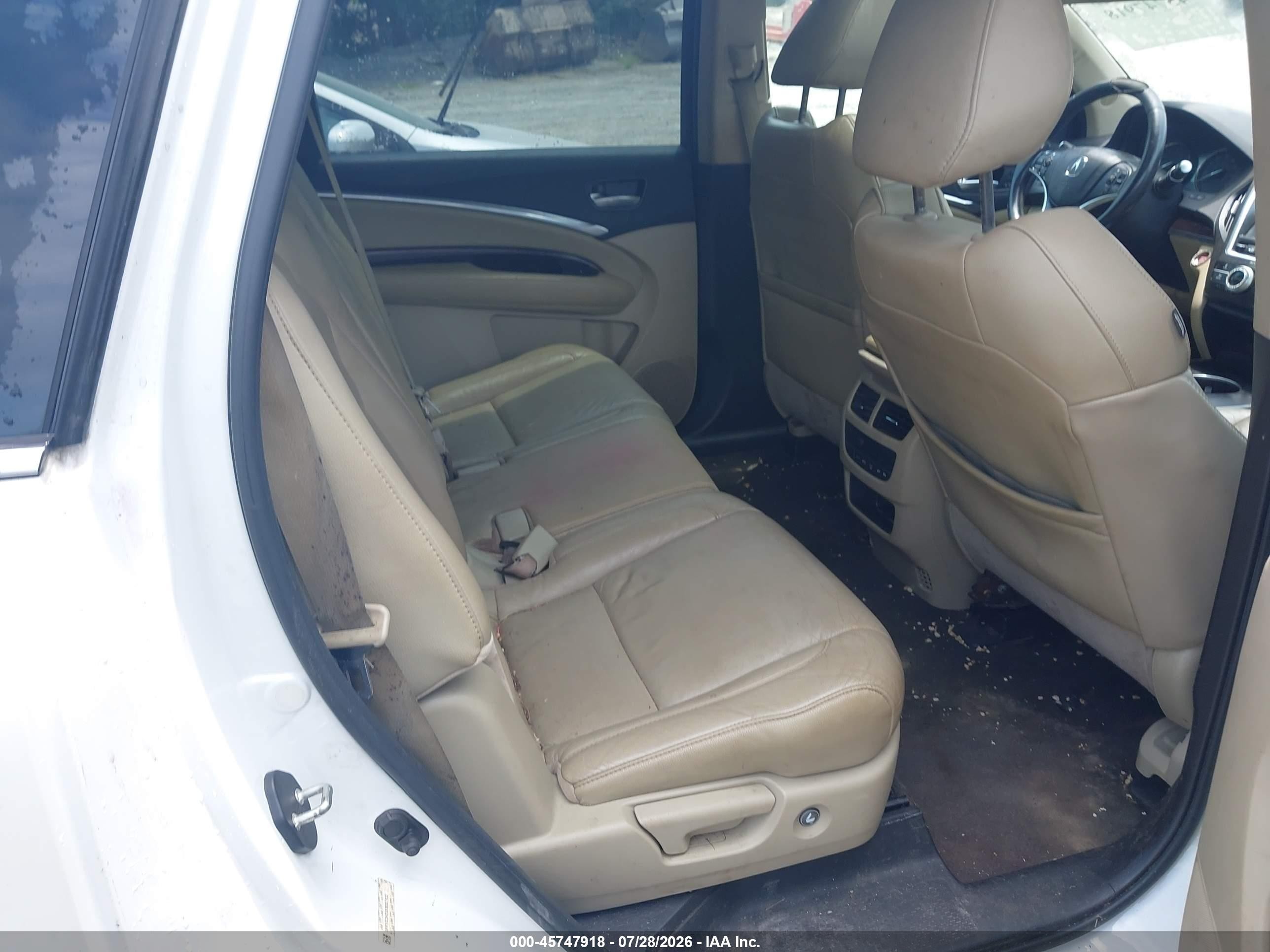 2014 Acura Mdx   White vin: 5FRYD3H2XEB007432