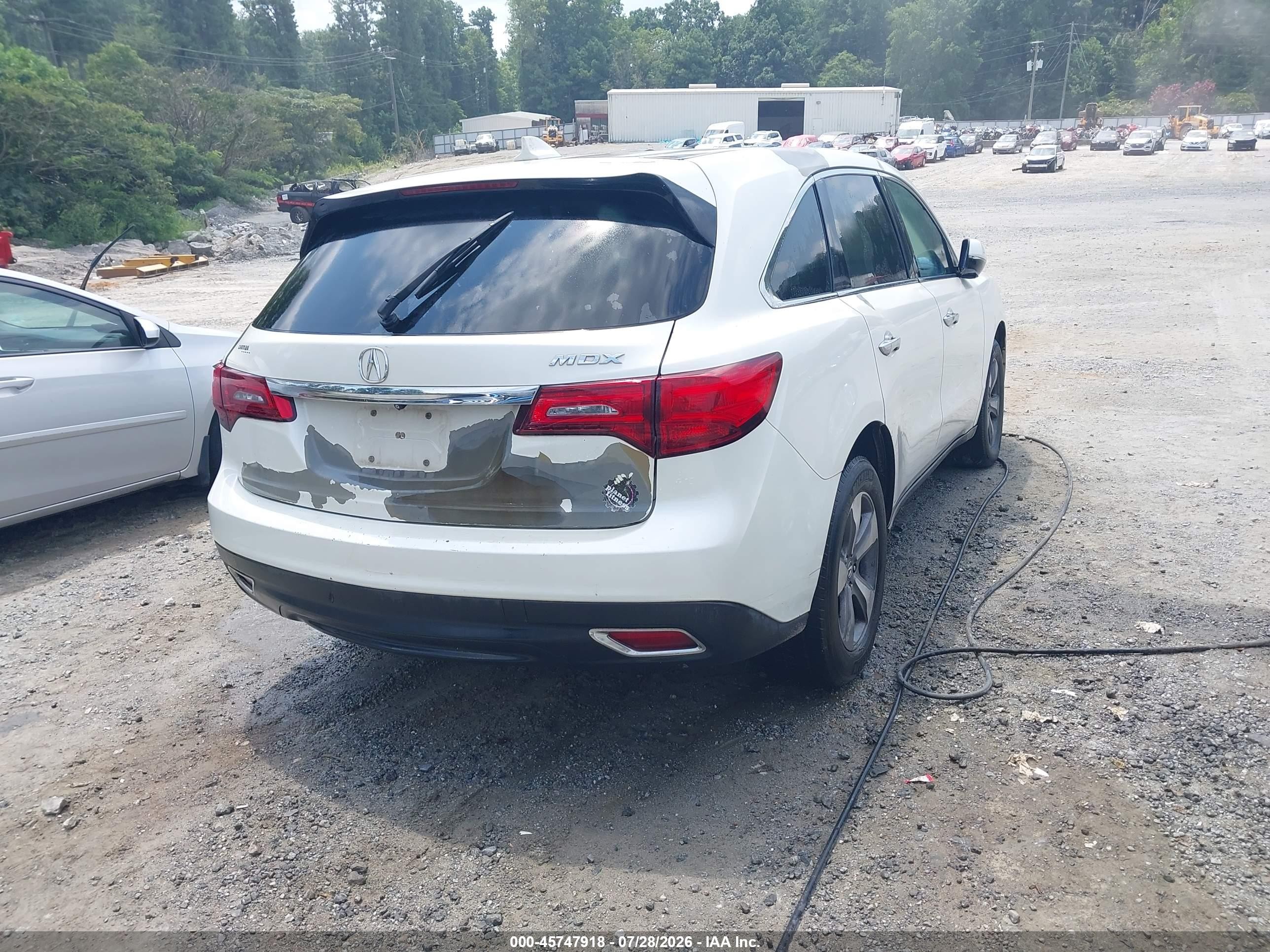 2014 Acura Mdx   White vin: 5FRYD3H2XEB007432