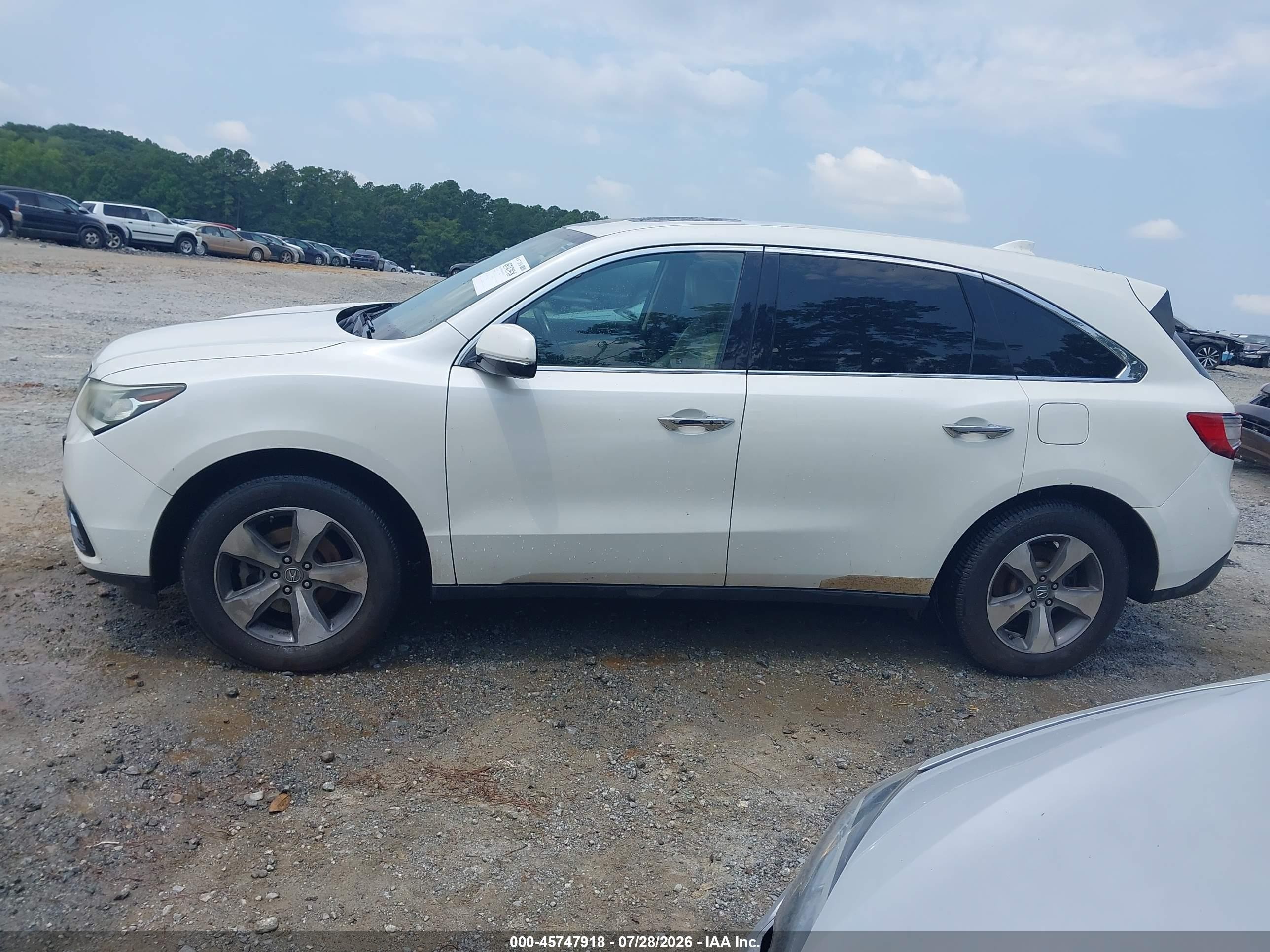 2014 Acura Mdx   White vin: 5FRYD3H2XEB007432