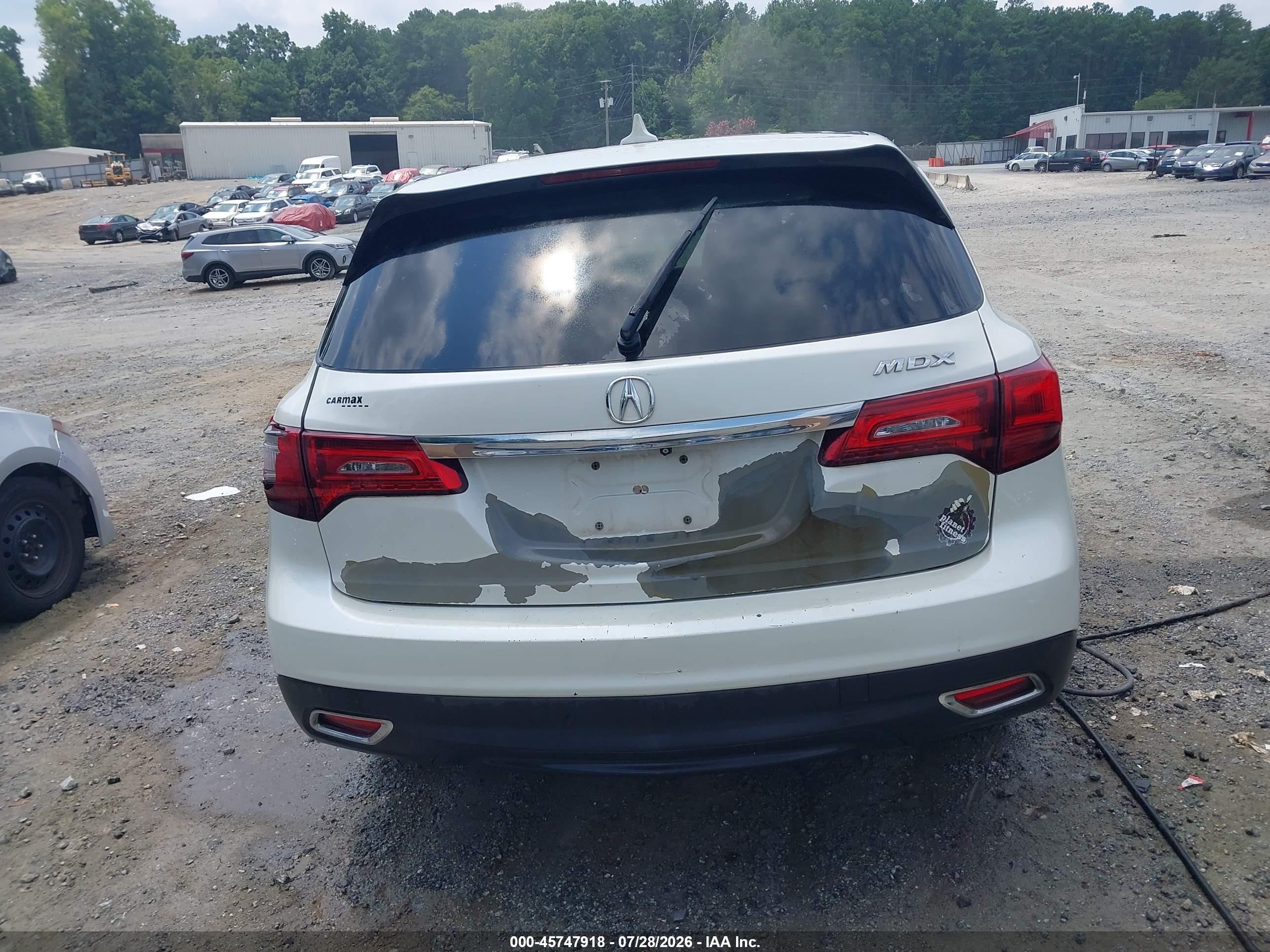 2014 Acura Mdx   White vin: 5FRYD3H2XEB007432