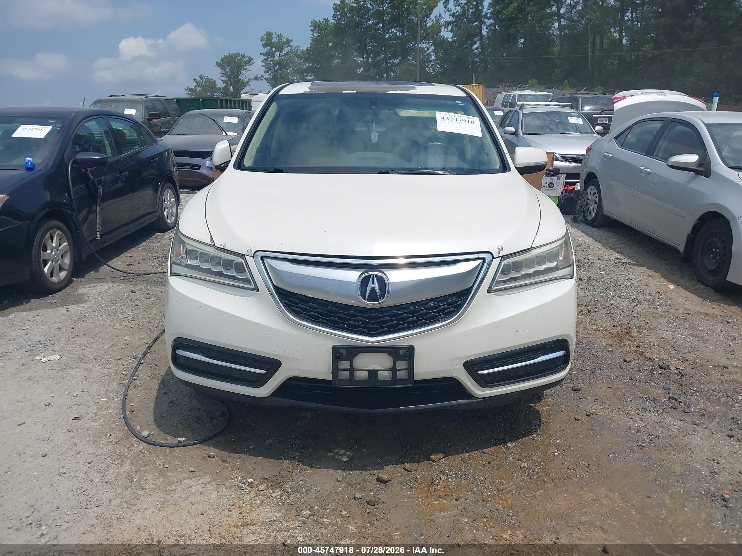 2014 Acura Mdx   White vin: 5FRYD3H2XEB007432