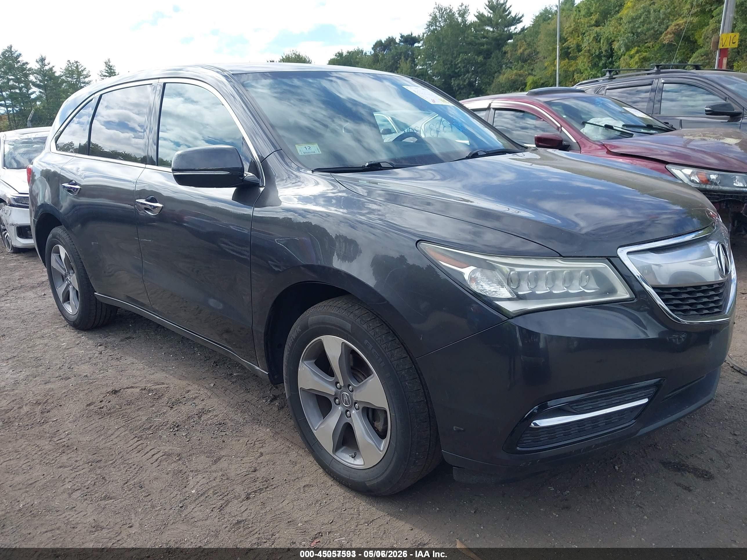 2015 Acura Mdx   Gray vin: 5FRYD3H2XFB010266