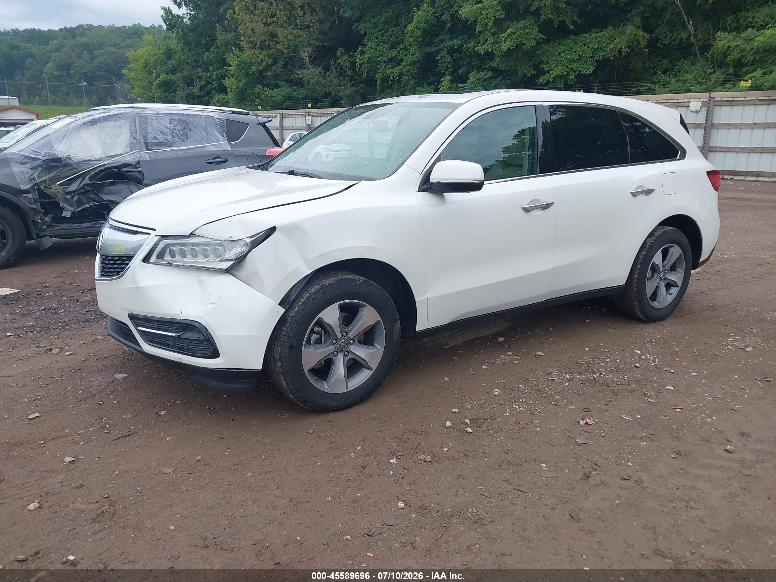 2015 Acura Mdx   White vin: 5FRYD3H2XFB012910