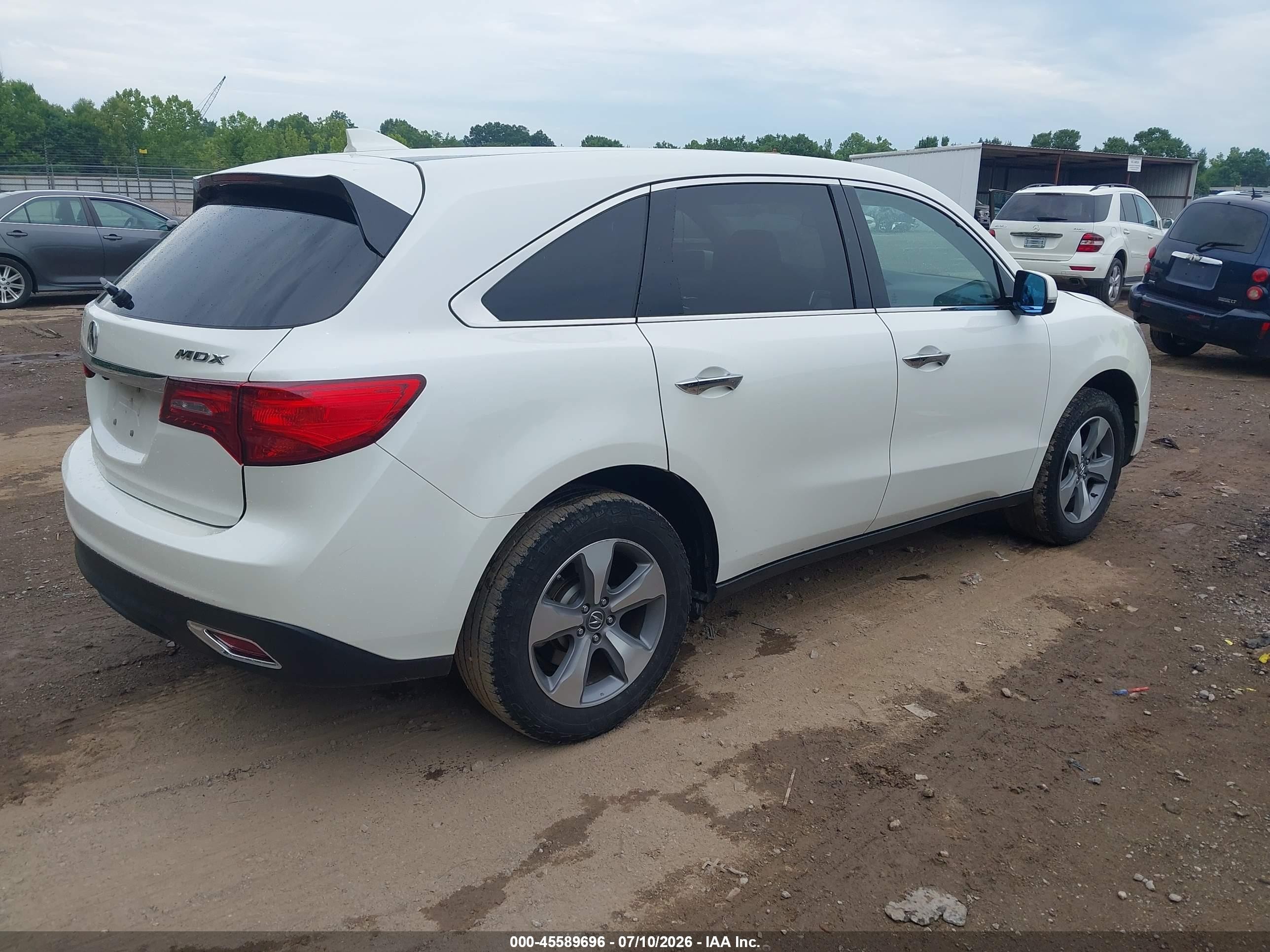 2015 Acura Mdx   White vin: 5FRYD3H2XFB012910