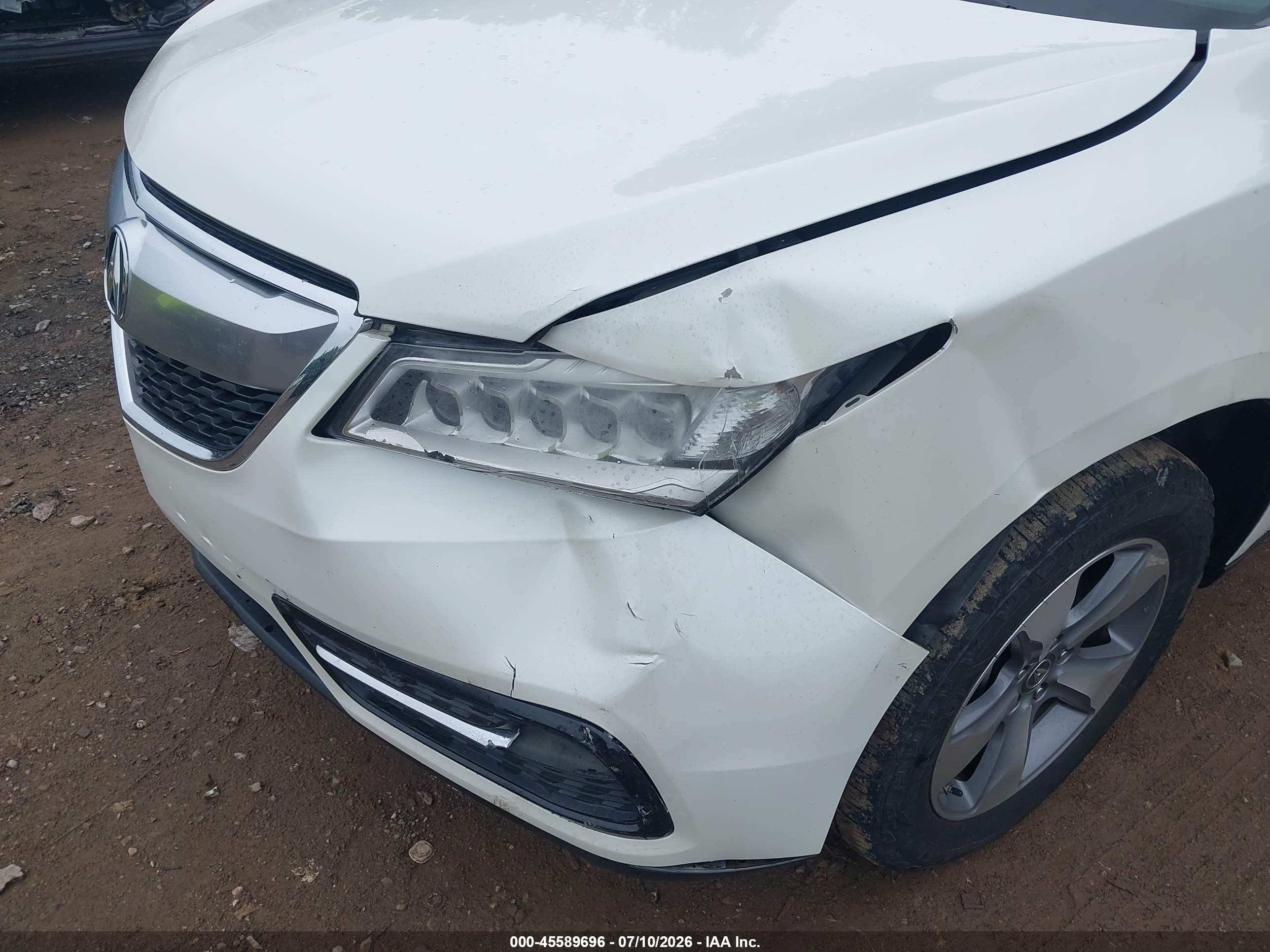 2015 Acura Mdx   White vin: 5FRYD3H2XFB012910