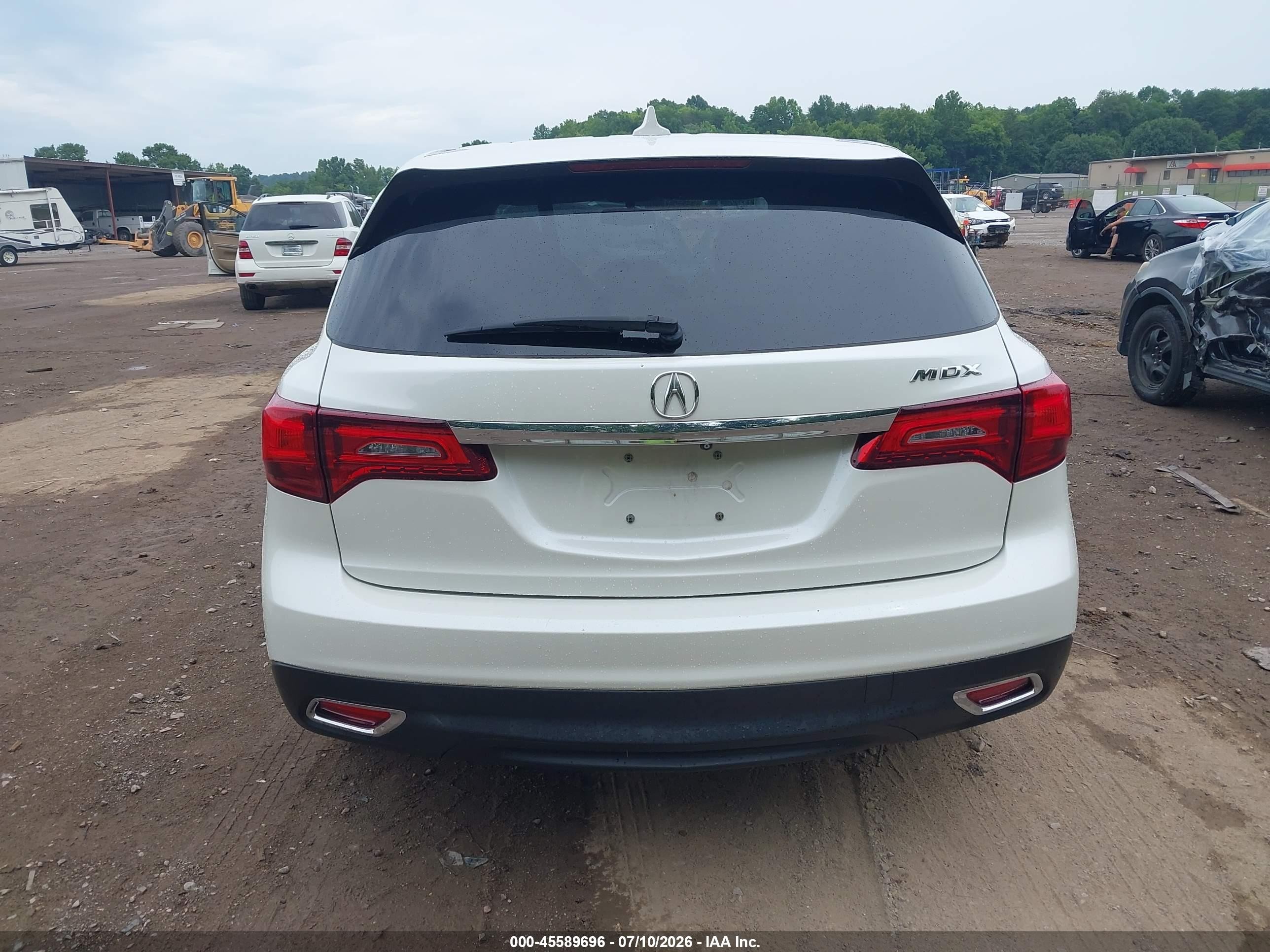 2015 Acura Mdx   White vin: 5FRYD3H2XFB012910