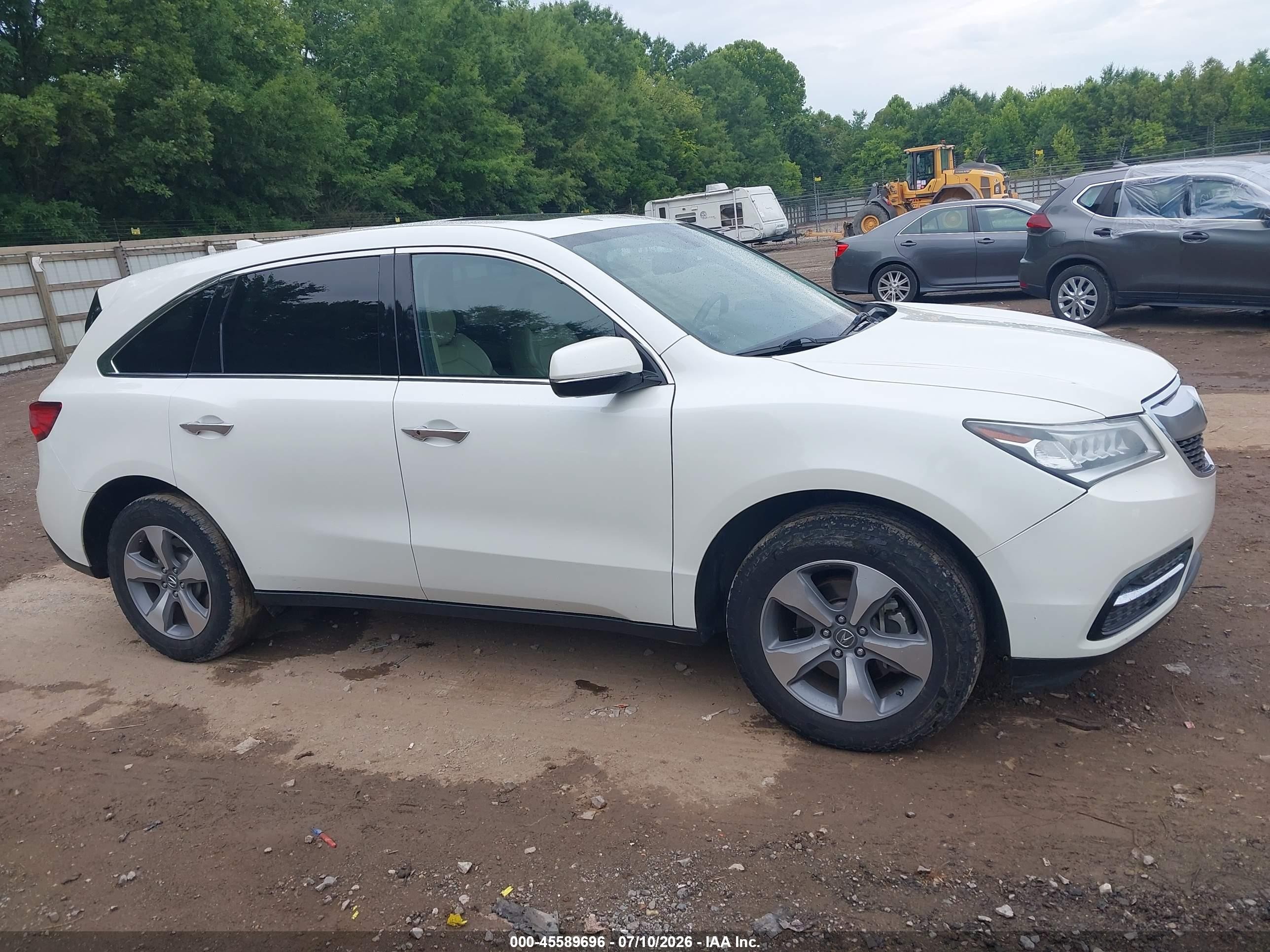 2015 Acura Mdx   White vin: 5FRYD3H2XFB012910