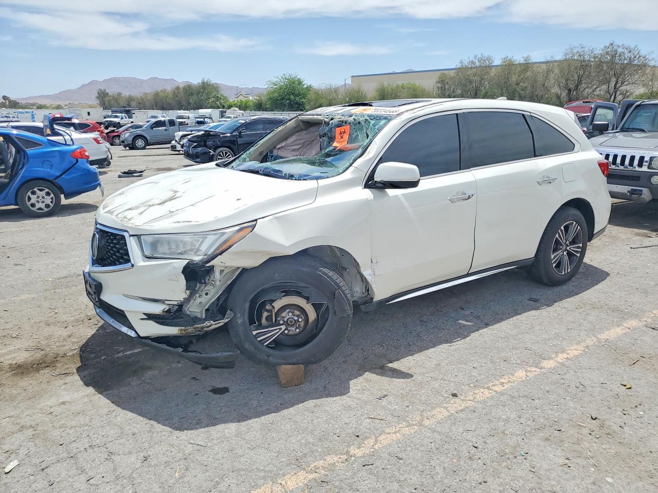 2017 Acura Mdx White vin: 5FRYD3H33HB007172
