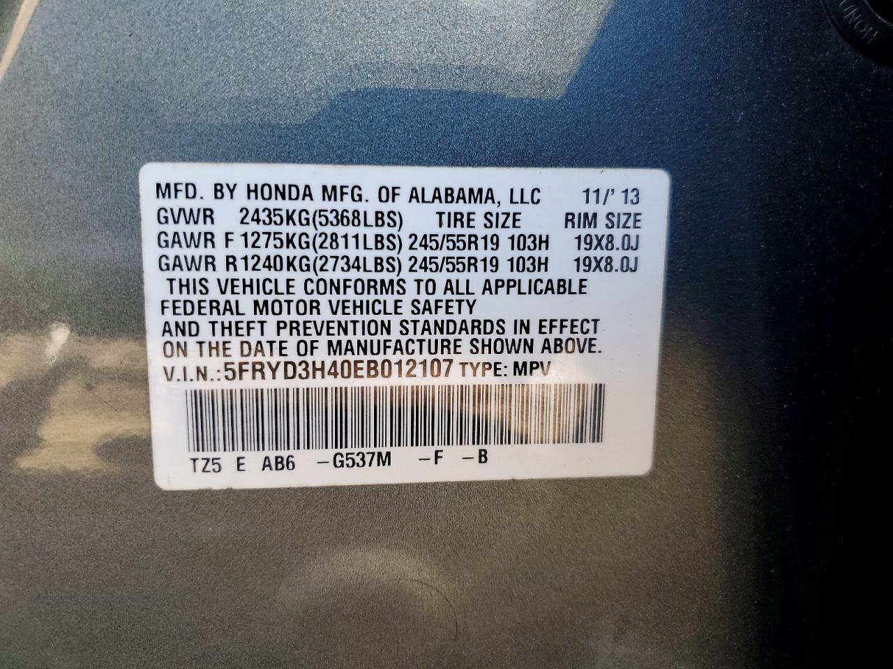 2014 Acura Mdx Technology Gray vin: 5FRYD3H40EB012107