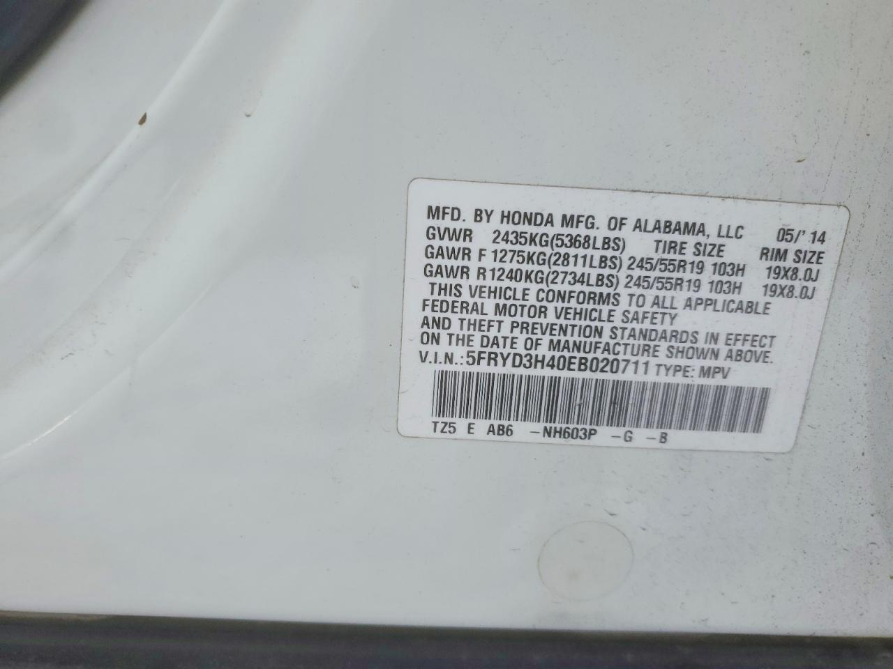 2014 Acura Mdx Technology White vin: 5FRYD3H40EB020711