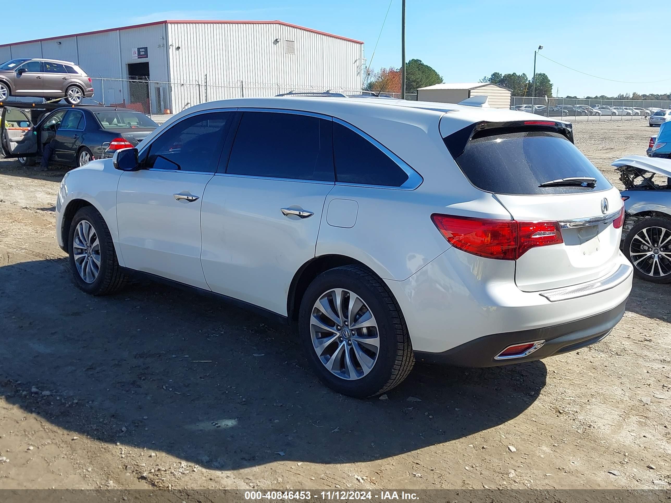 2014 Acura Mdx Technology Package White vin: 5FRYD3H42EB003568