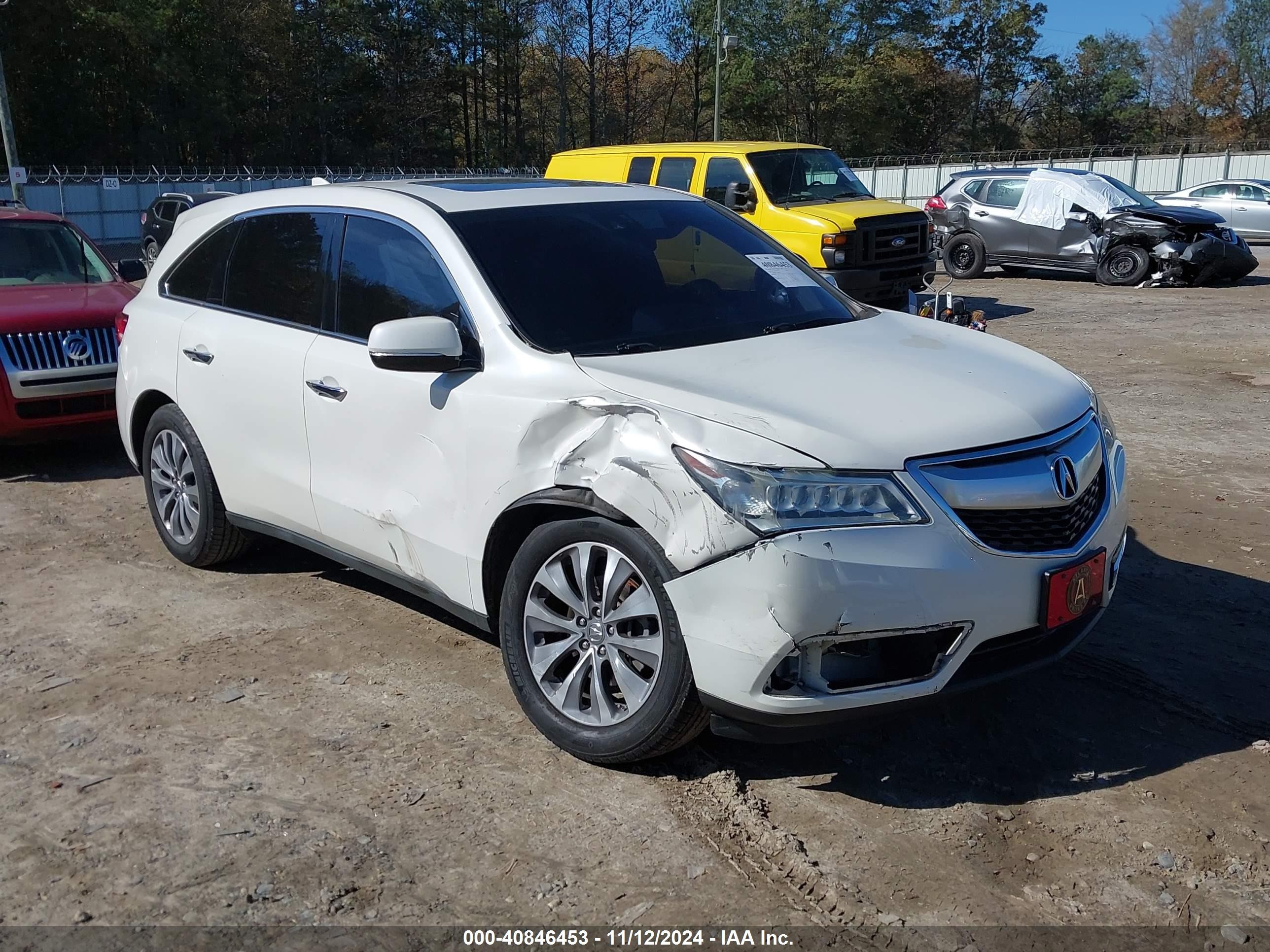 2014 Acura Mdx Technology Package White vin: 5FRYD3H42EB003568