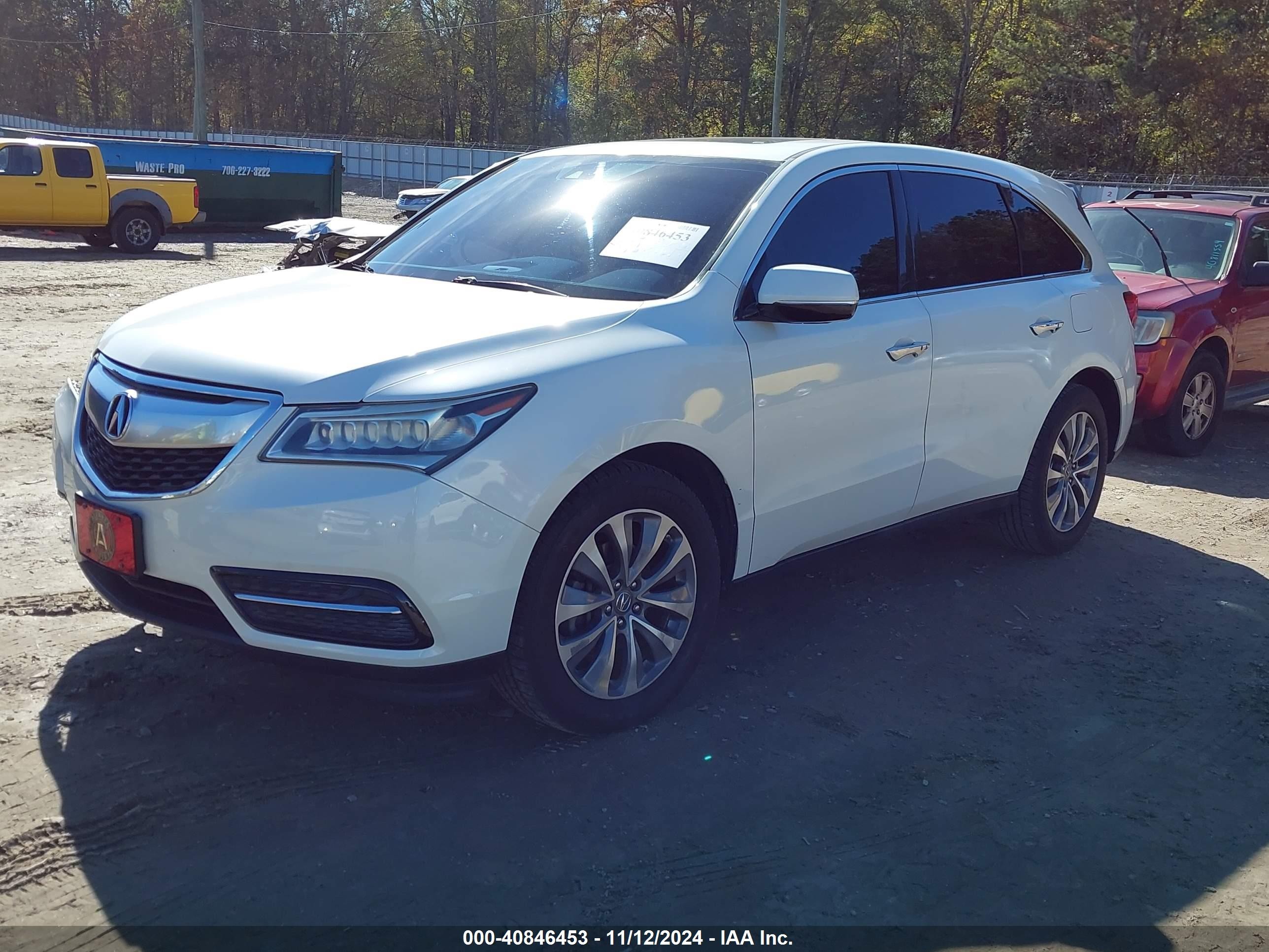 2014 Acura Mdx Technology Package White vin: 5FRYD3H42EB003568