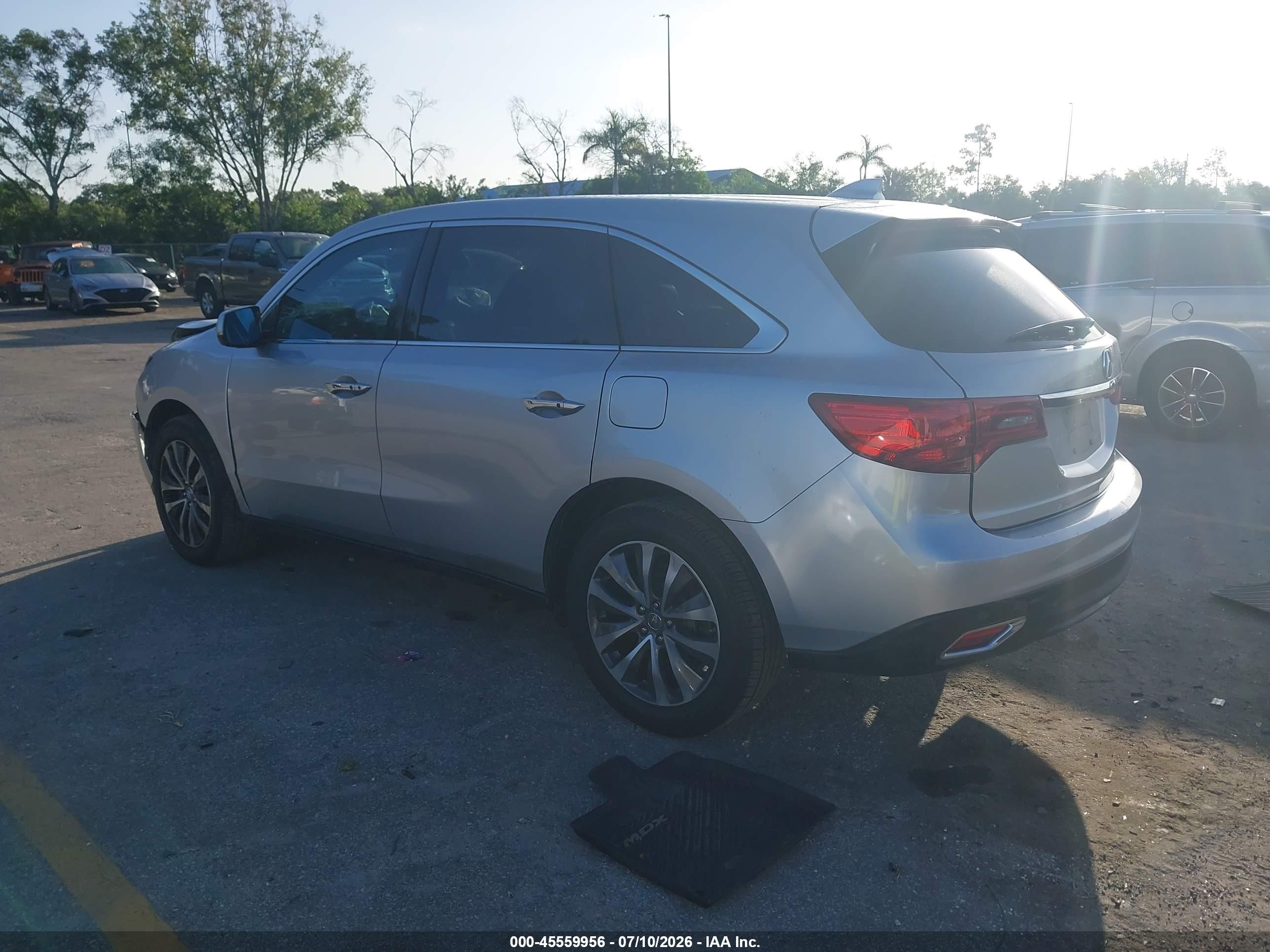 2015 Acura Mdx Technology Package Silver vin: 5FRYD3H42FB003958