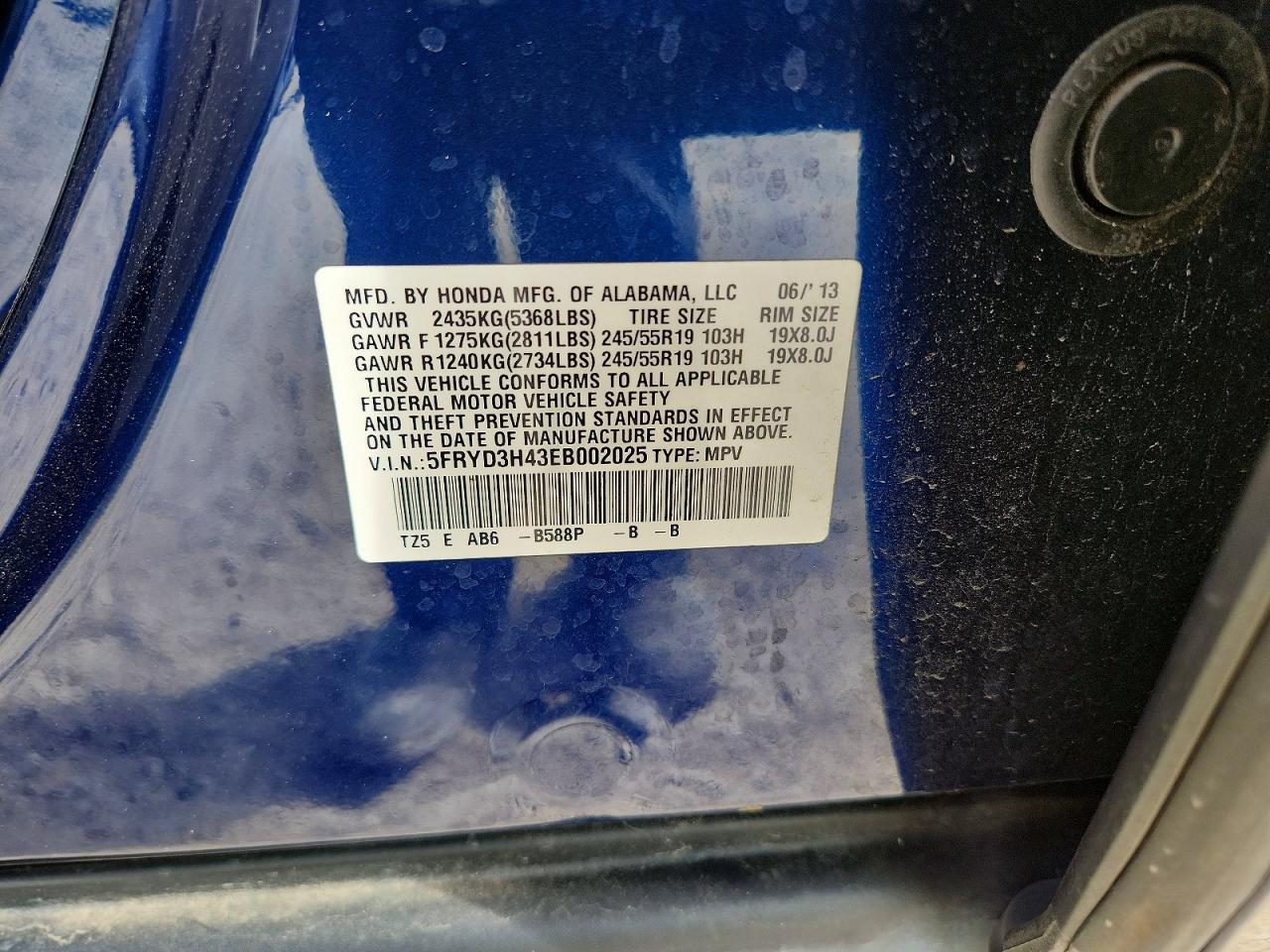 2014 Acura Mdx Technology Blue vin: 5FRYD3H43EB002025