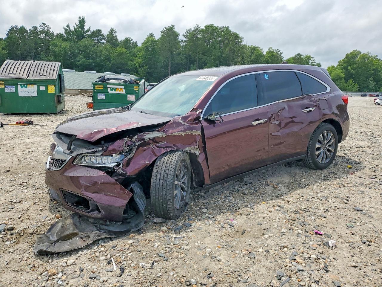2015 Acura Mdx Technology Burgundy vin: 5FRYD3H43FB005136