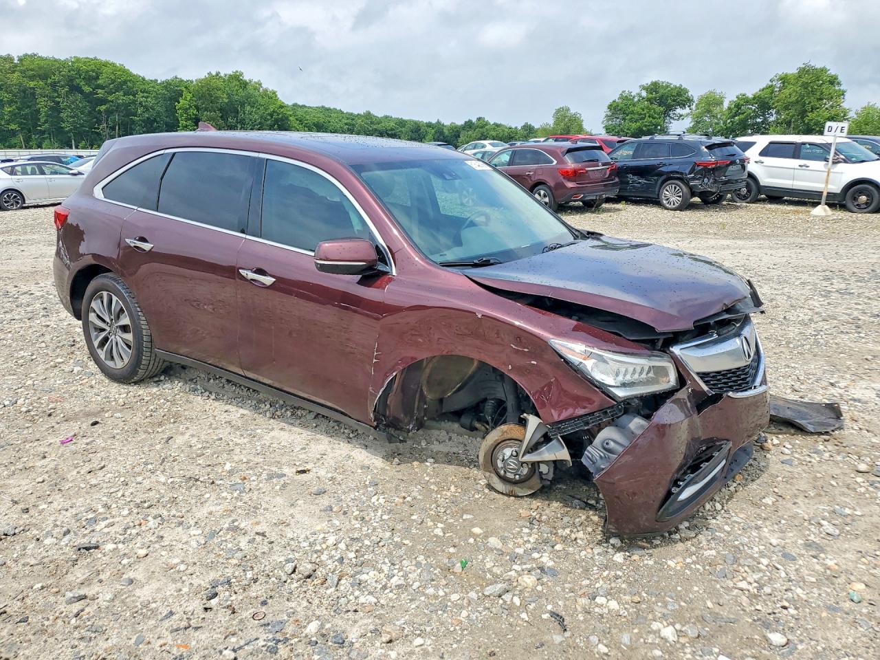2015 Acura Mdx Technology Burgundy vin: 5FRYD3H43FB005136