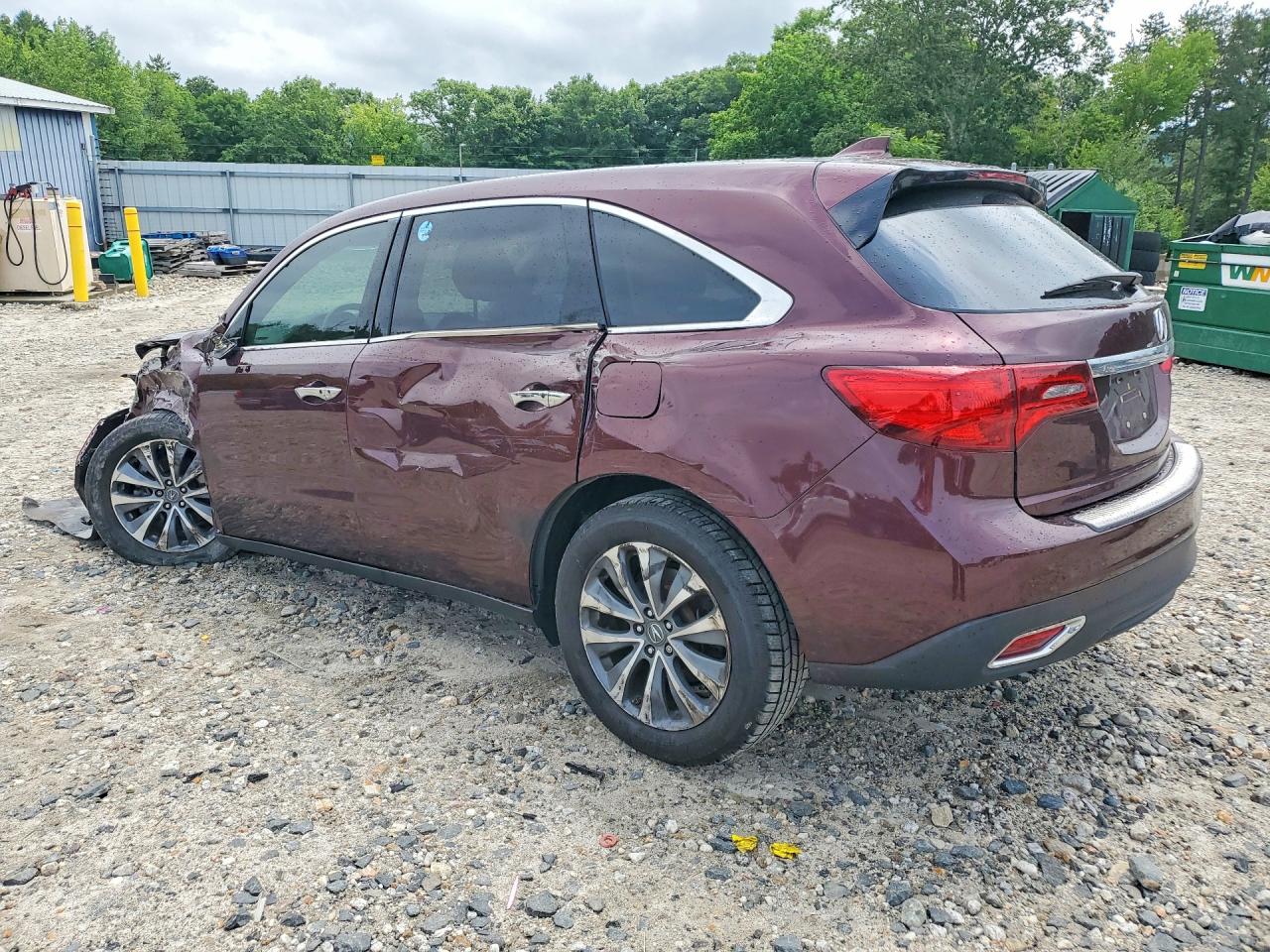 2015 Acura Mdx Technology Burgundy vin: 5FRYD3H43FB005136
