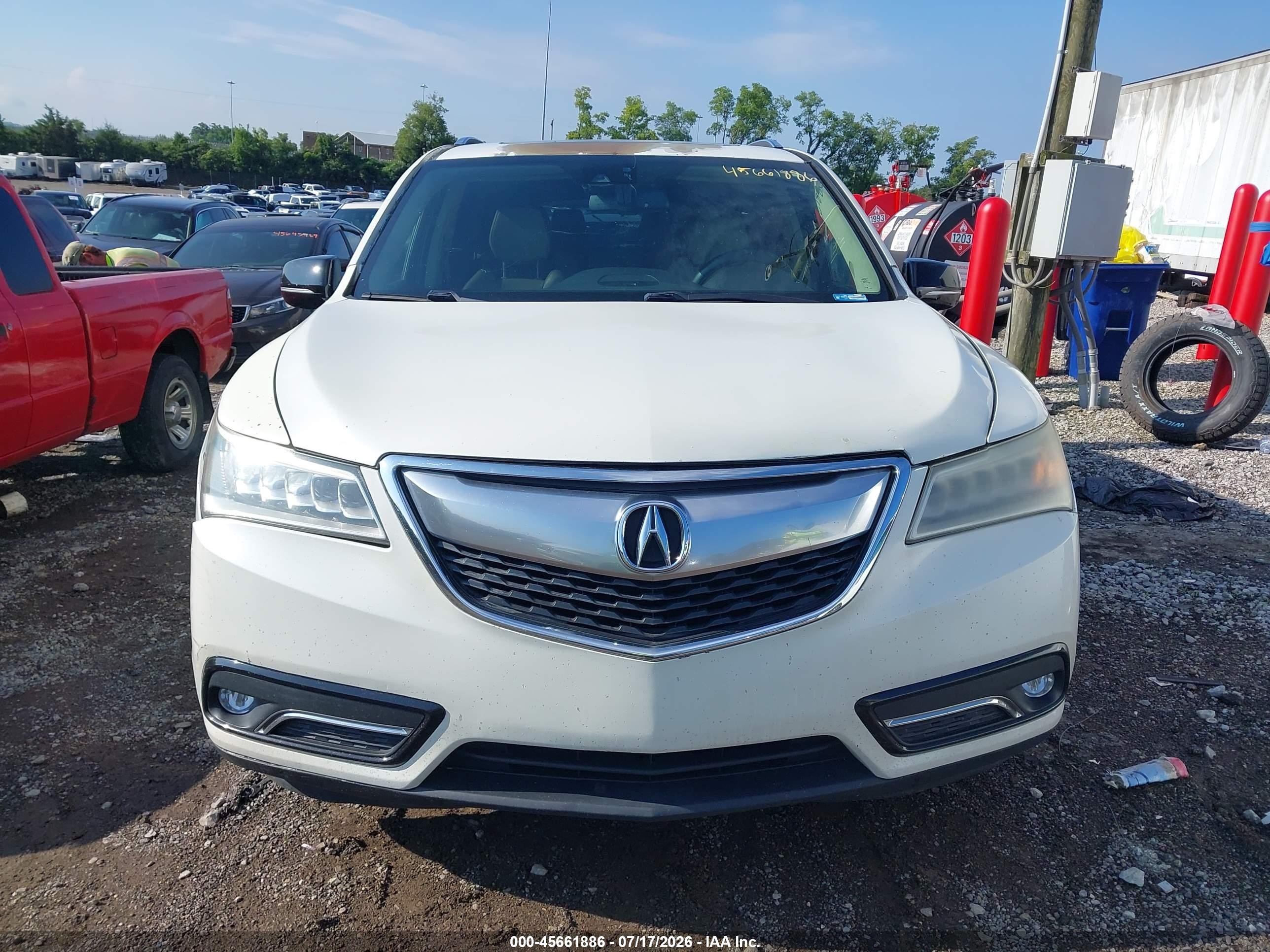 2014 Acura Mdx Technology Package White vin: 5FRYD3H44EB009744