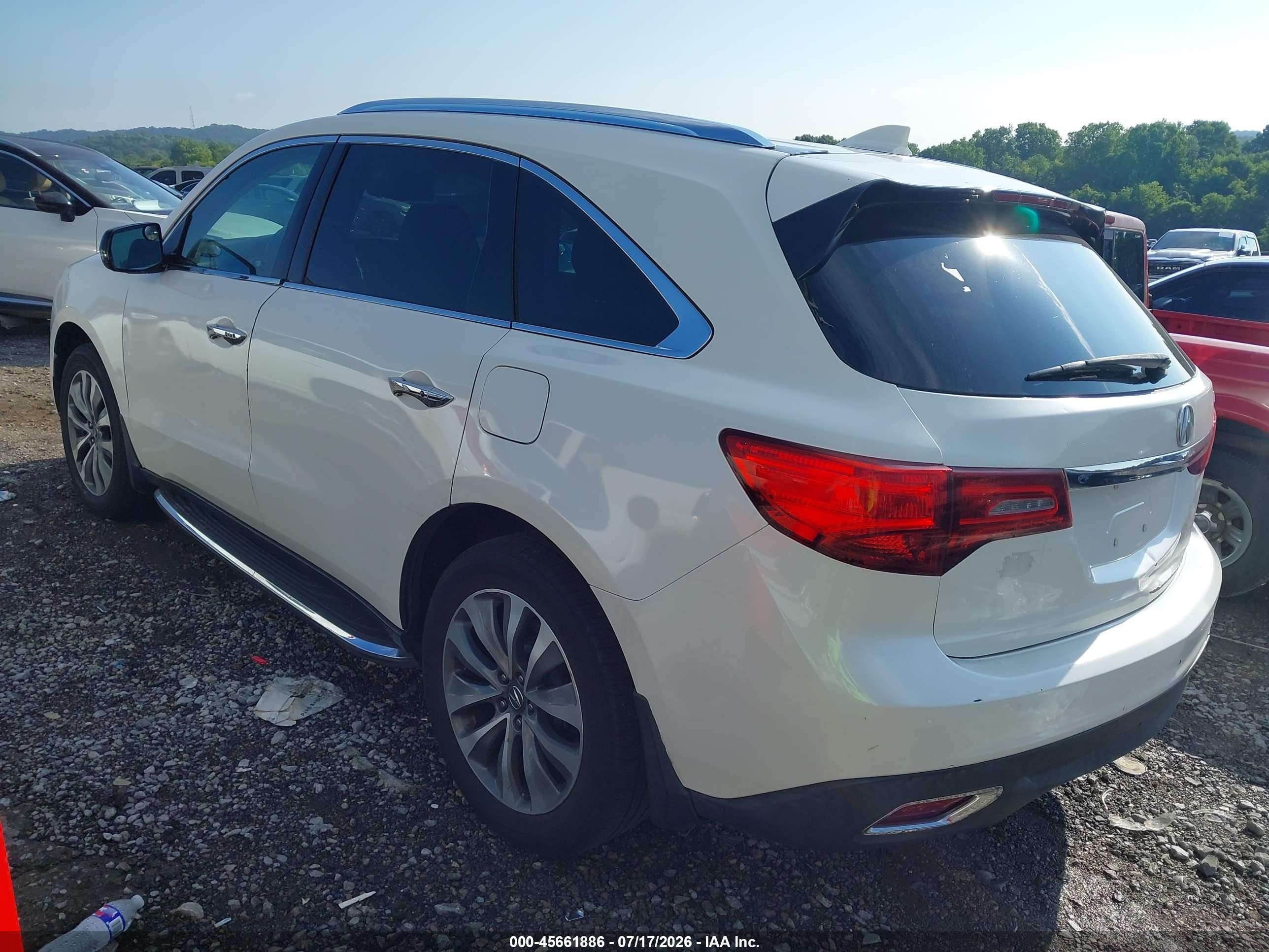 2014 Acura Mdx Technology Package White vin: 5FRYD3H44EB009744
