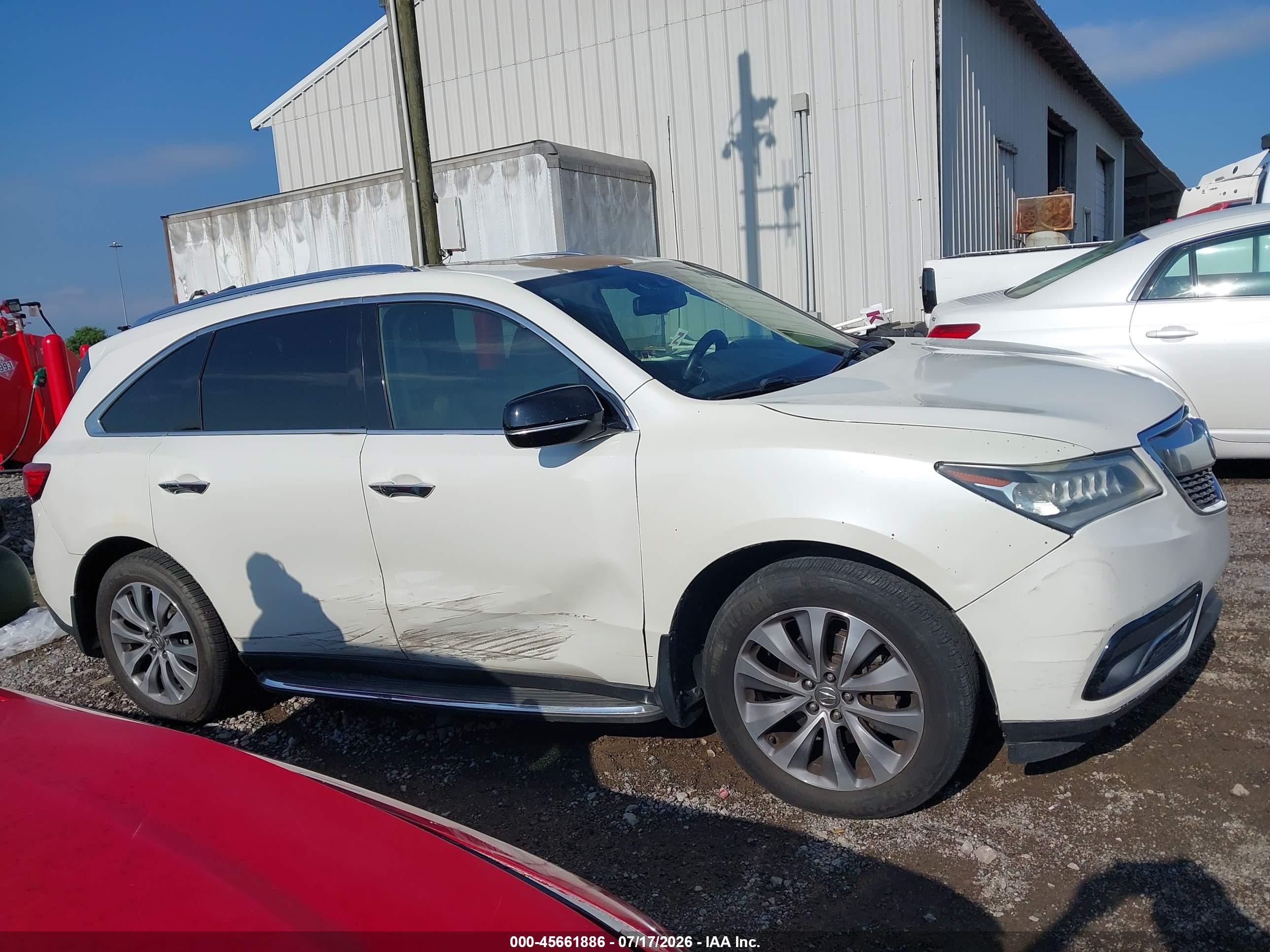 2014 Acura Mdx Technology Package White vin: 5FRYD3H44EB009744