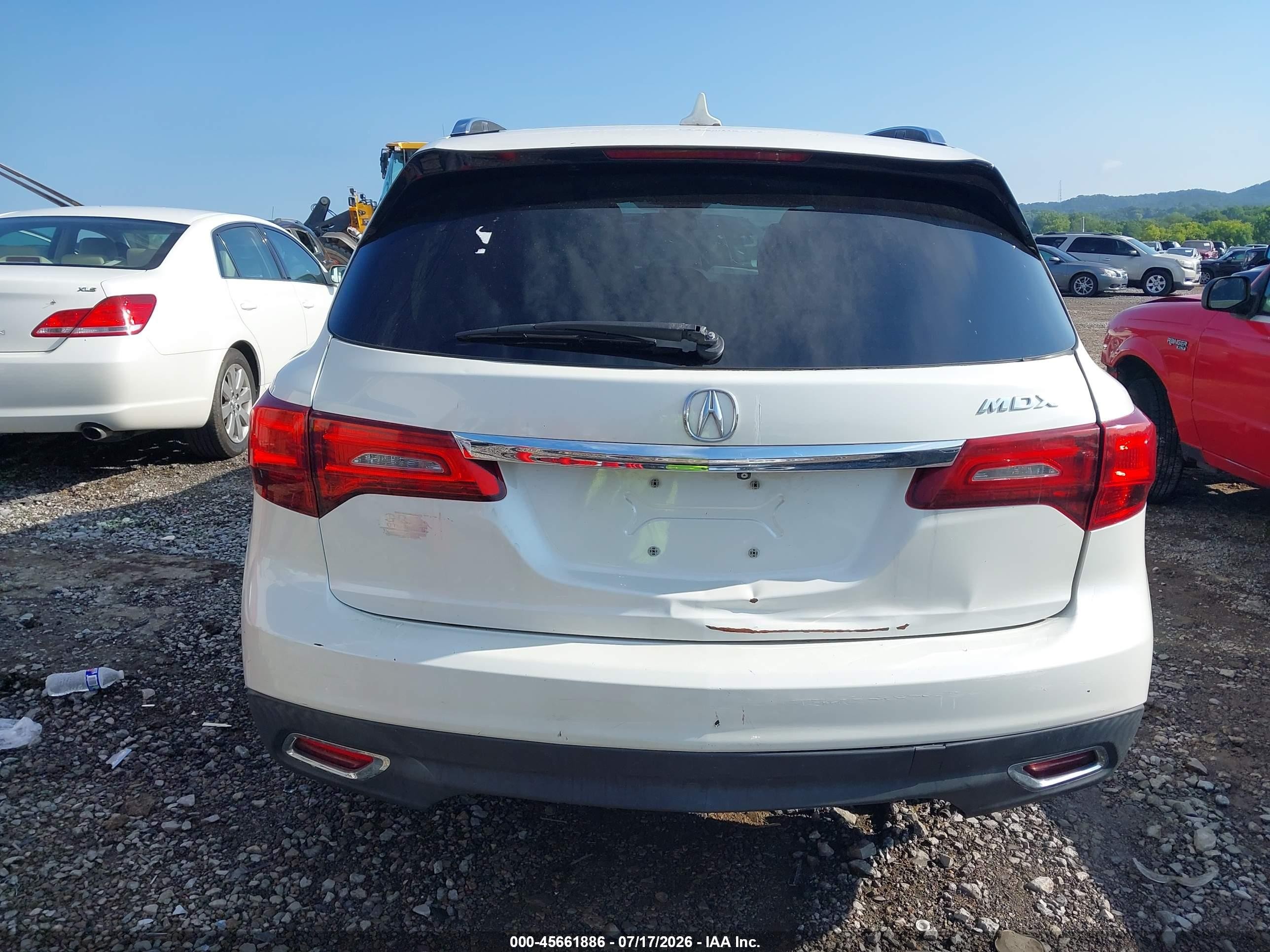 2014 Acura Mdx Technology Package White vin: 5FRYD3H44EB009744