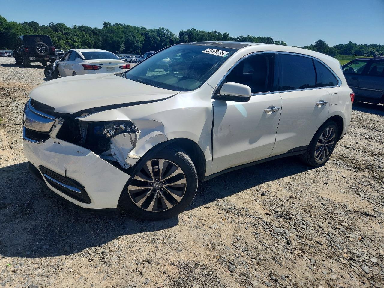 2014 Acura Mdx Technology White vin: 5FRYD3H44EB010974