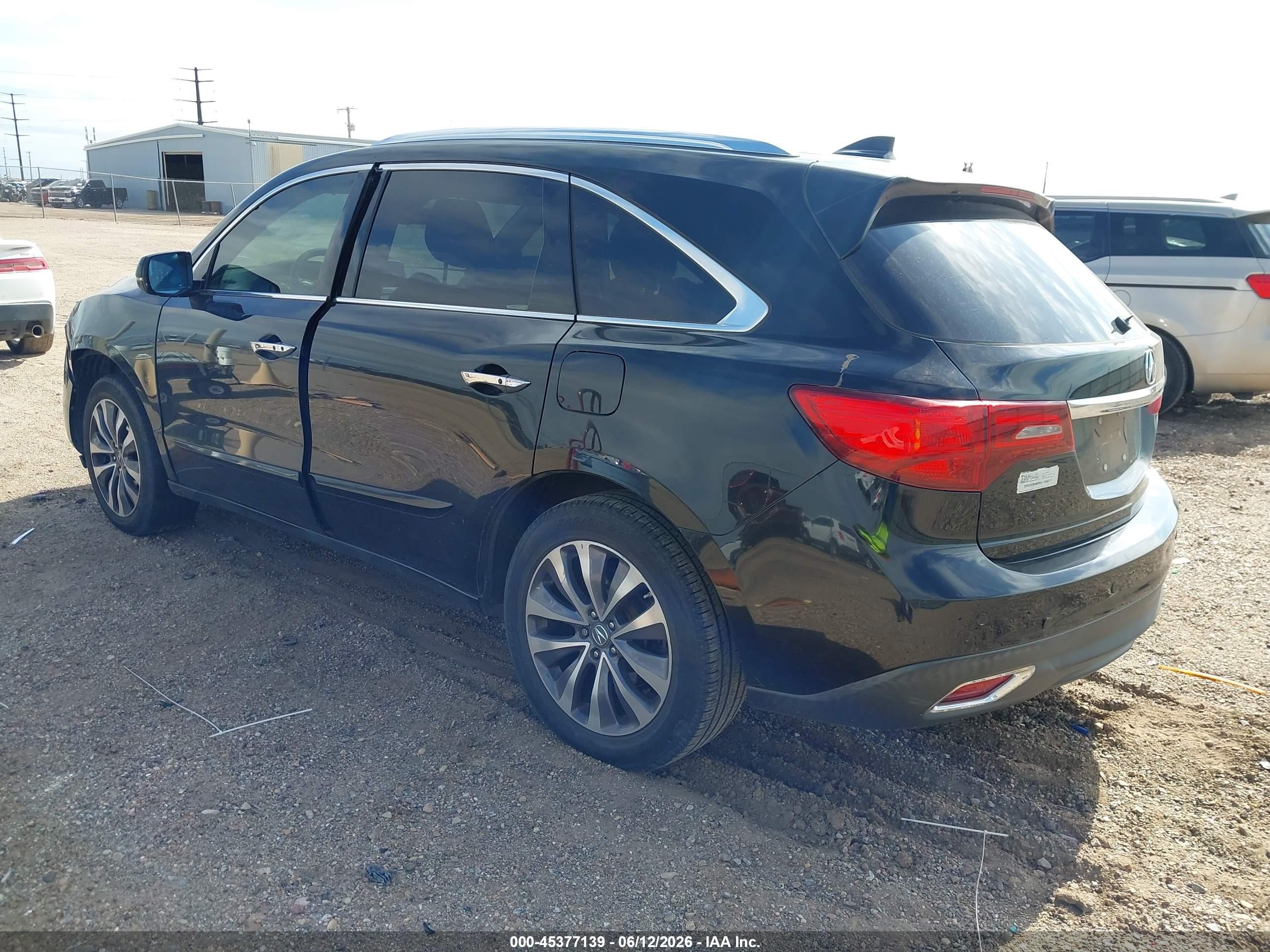 2014 Acura Mdx Technology Package Black vin: 5FRYD3H44EB016113