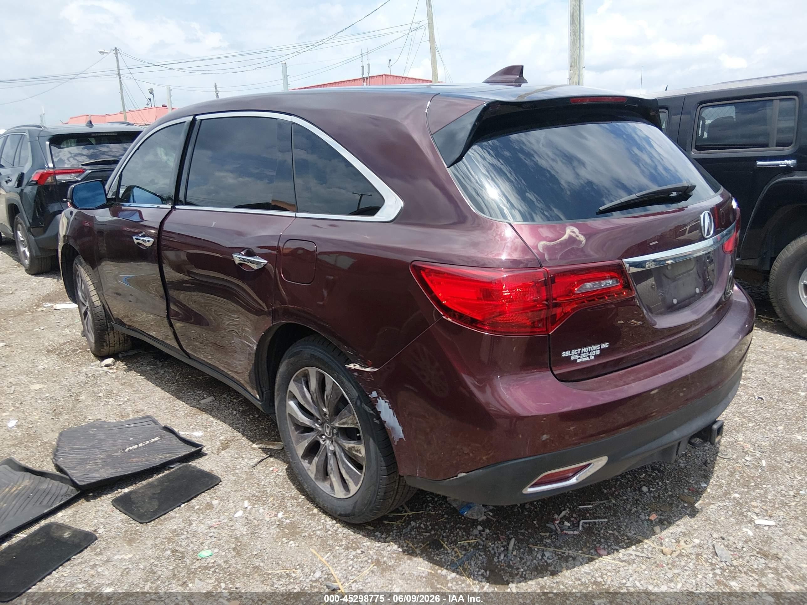 2014 Acura Mdx Technology Package Burgundy vin: 5FRYD3H44EB019092