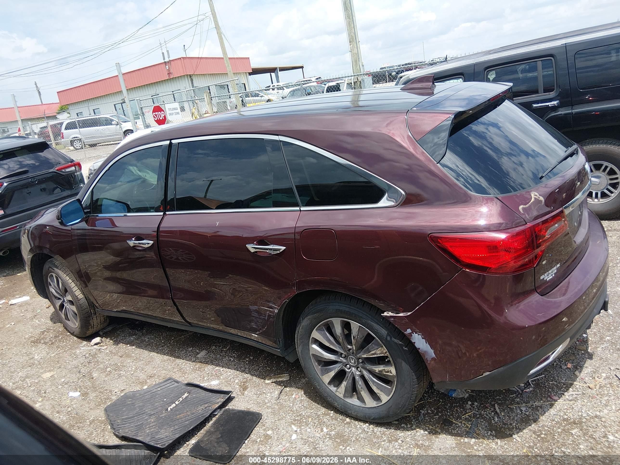 2014 Acura Mdx Technology Package Burgundy vin: 5FRYD3H44EB019092