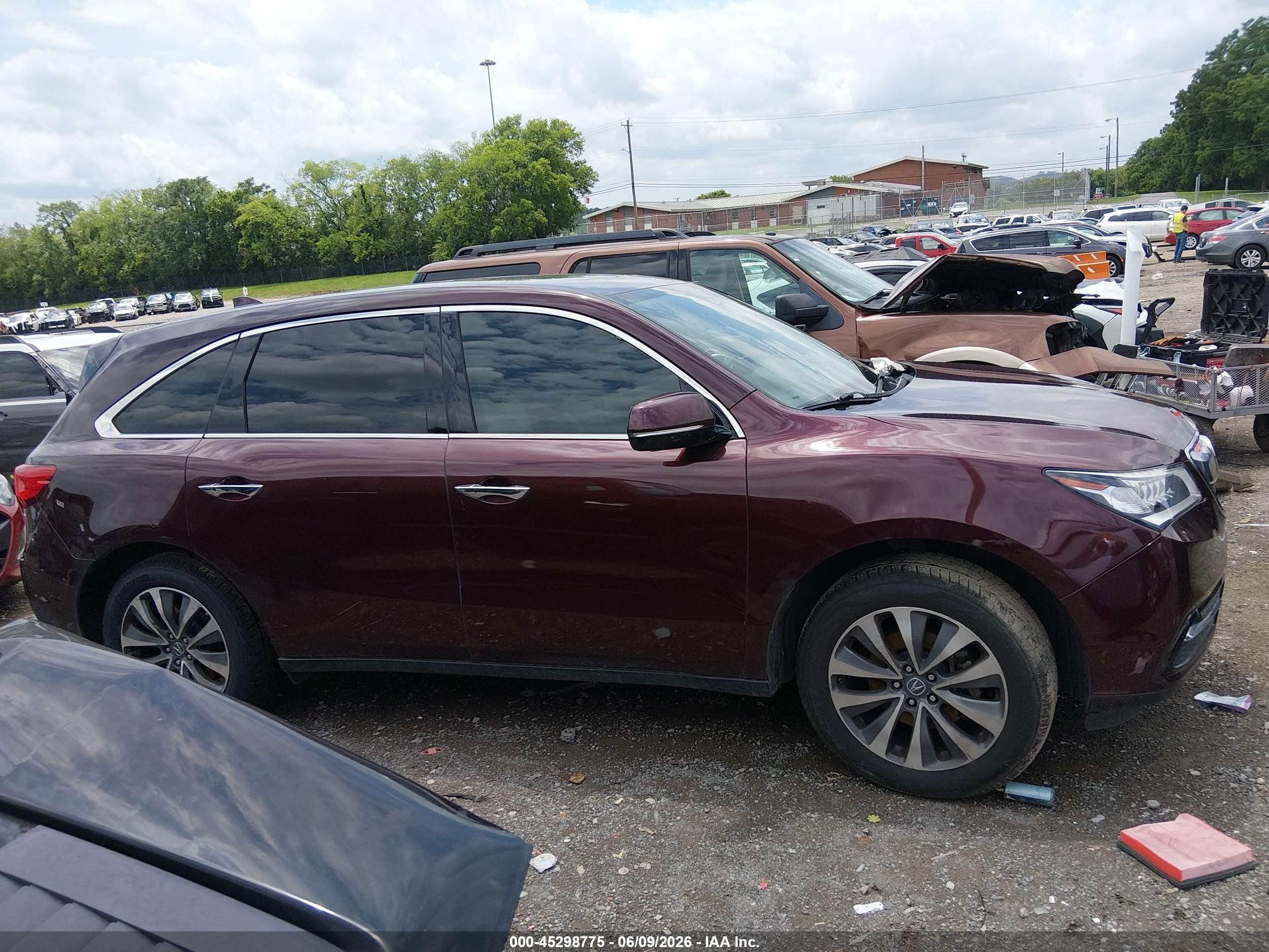 2014 Acura Mdx Technology Package Burgundy vin: 5FRYD3H44EB019092